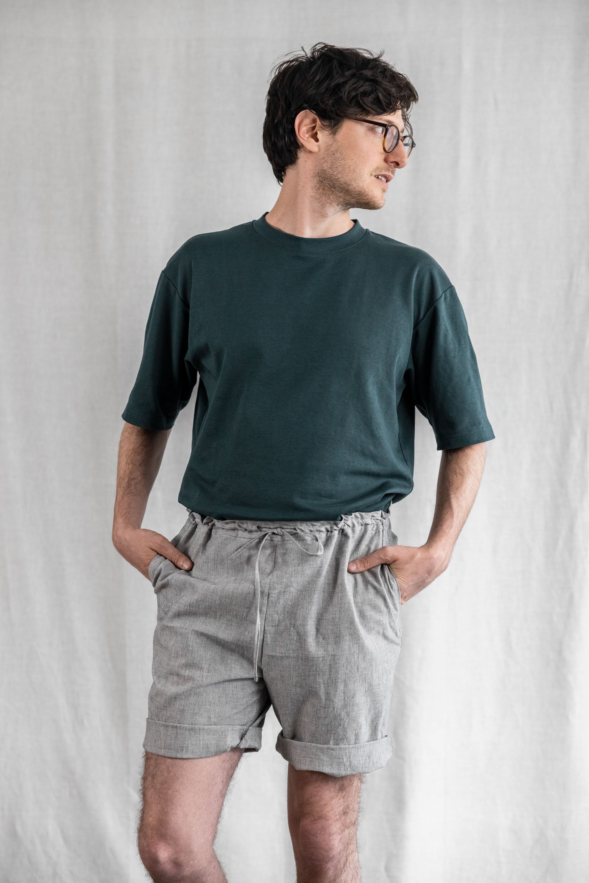 Organic Cotton Shorts Devaki Light Grey