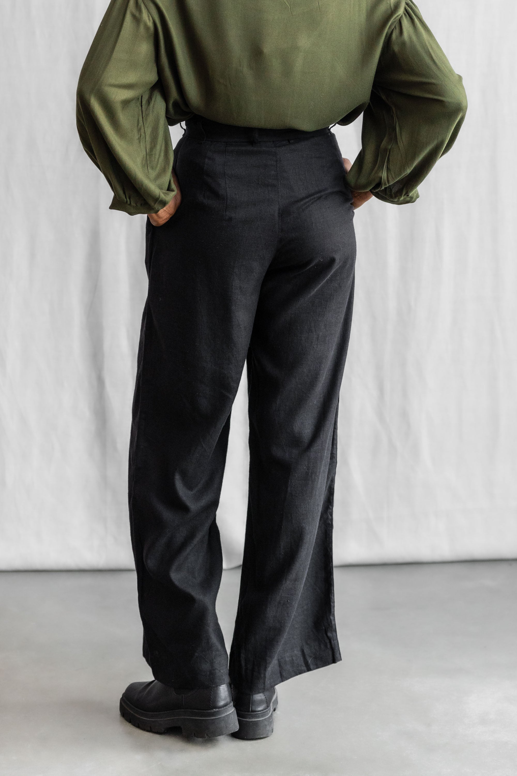 Hemp/Tencel Highwaist Pants Hamina Black