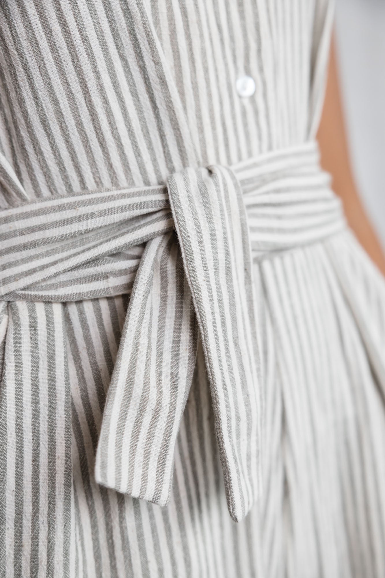 Baumwoll Jumpsuit Amrita Grau-Weiß