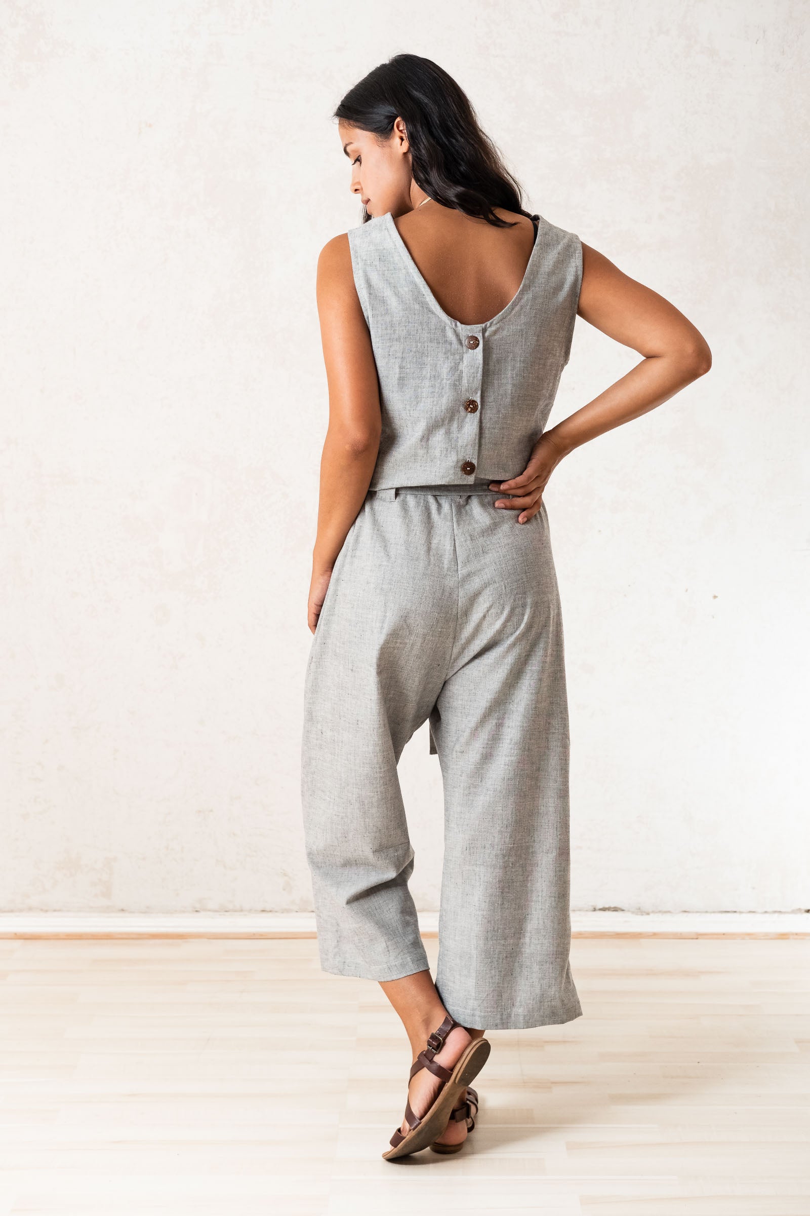 Bio-Baumwoll Jumpsuit Jalina Hellgrau