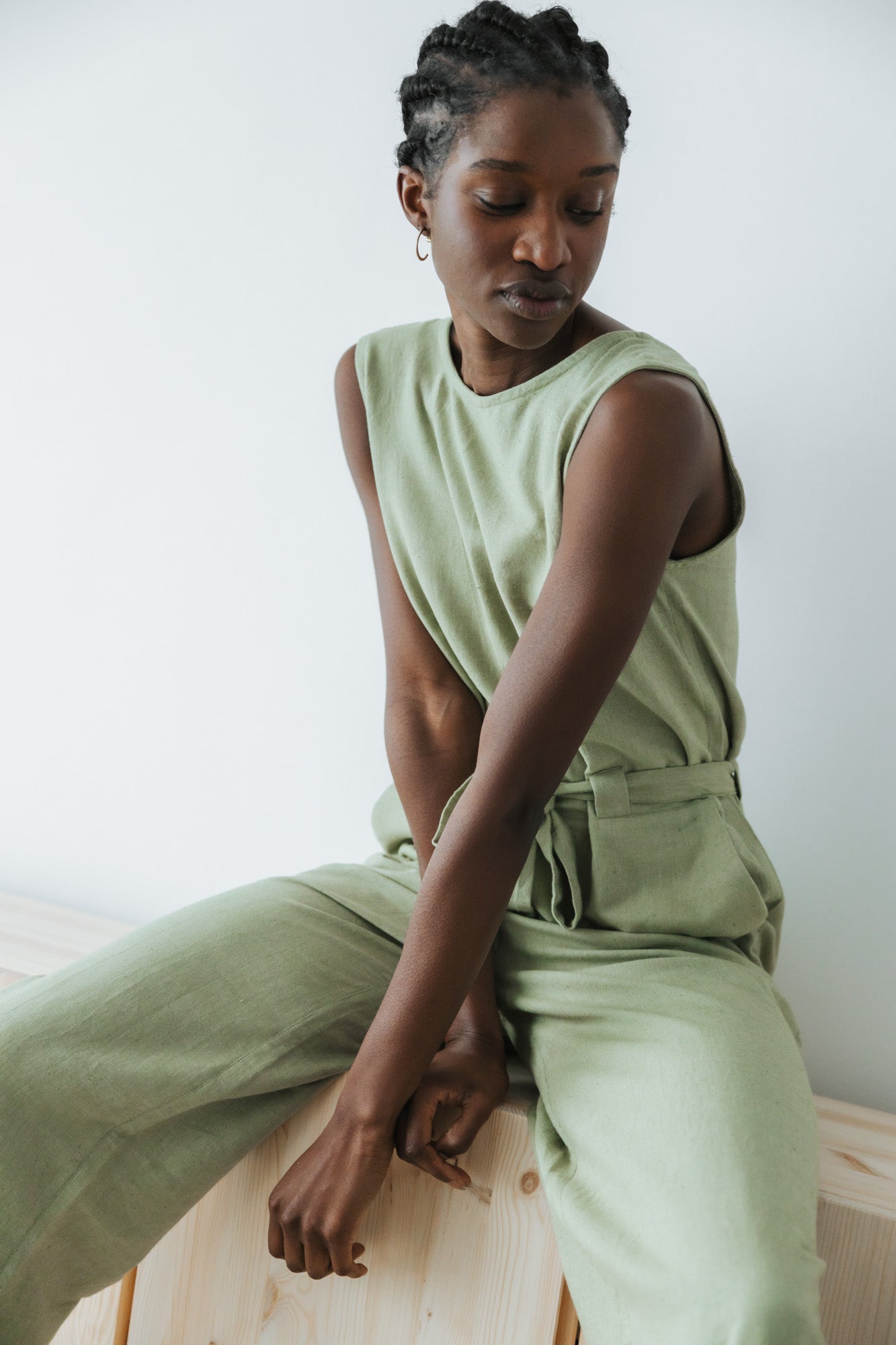 Organic Cotton Jumpsuit Jalina Lime Green
