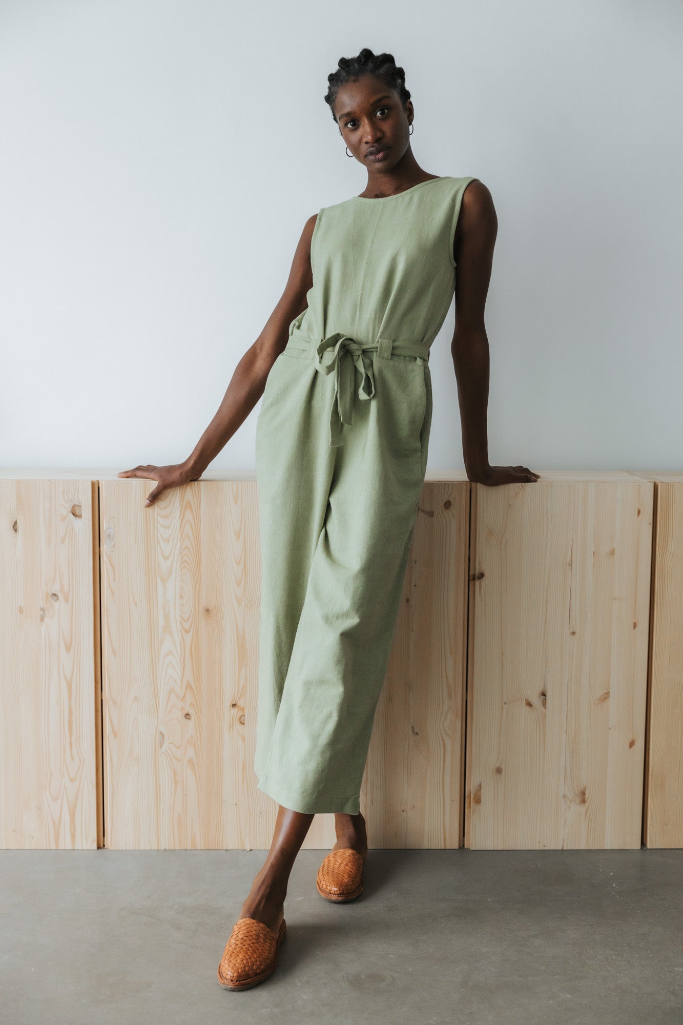Organic Cotton Jumpsuit Jalina Lime Green