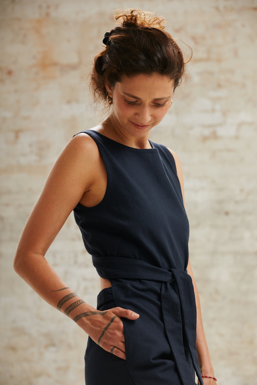 Bio-Baumwoll Jumpsuit Anusha Schwarz