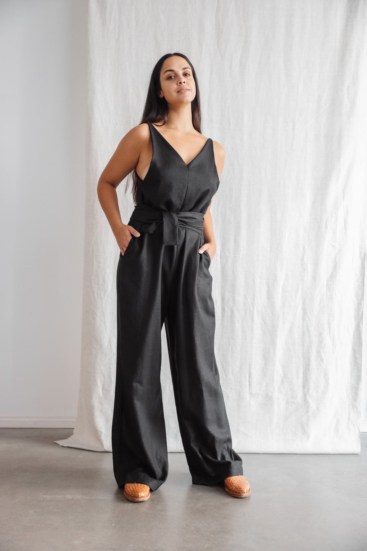 Hemp/Tencel Jumpsuit Parvani Black