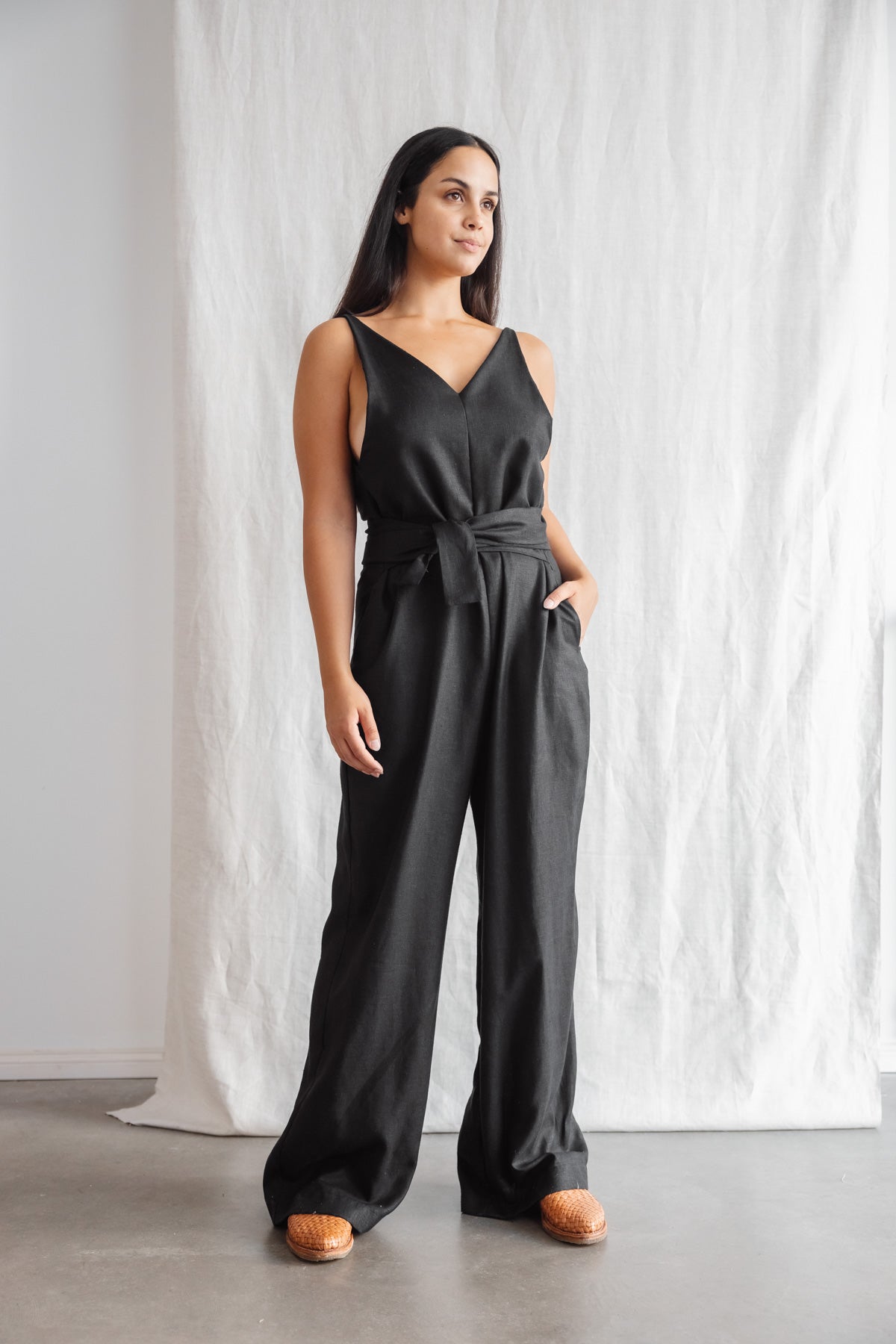 Hemp/Tencel Jumpsuit Parvani Black