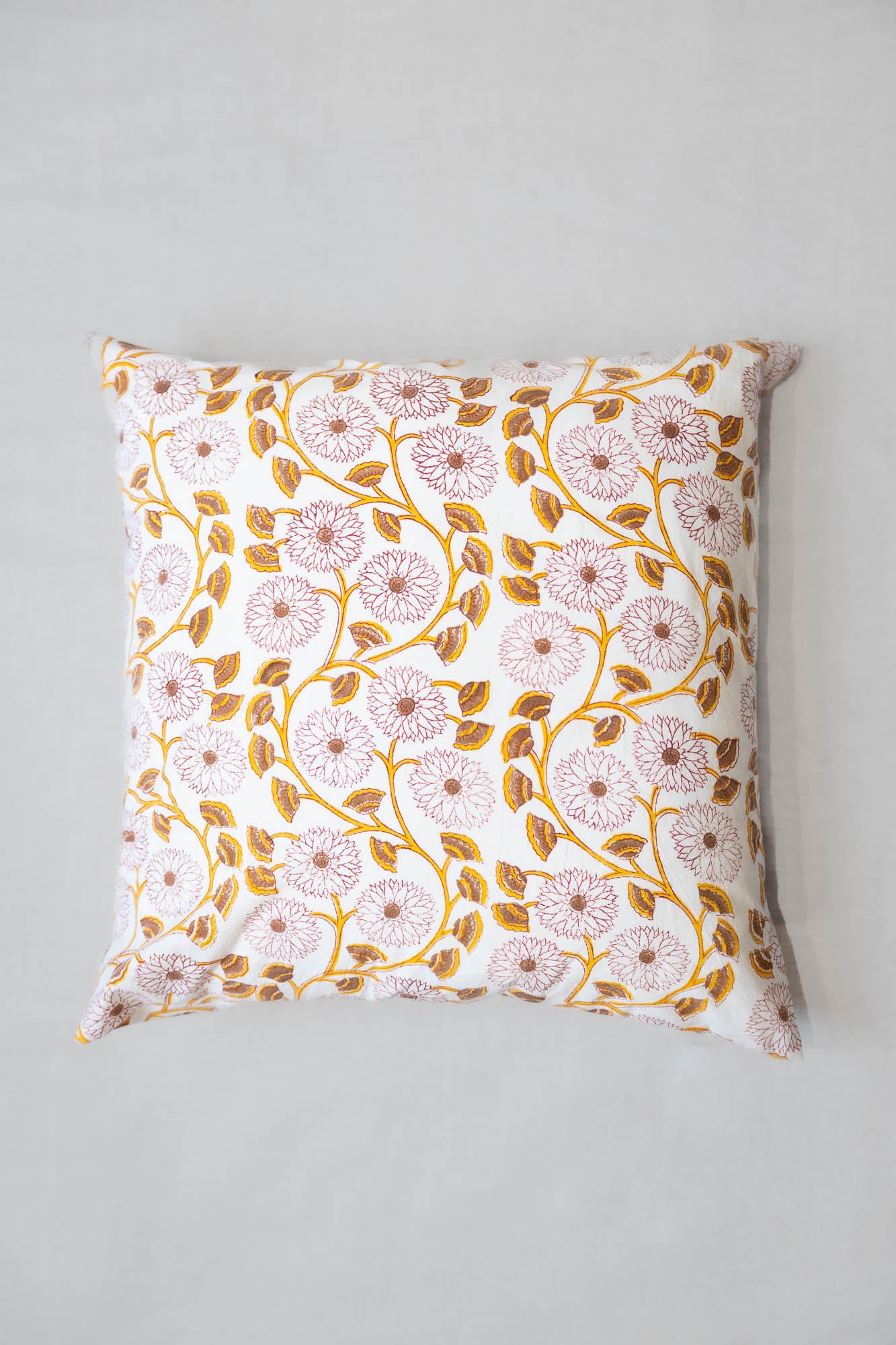 Organic cotton pillowcase Chasai block print flowers