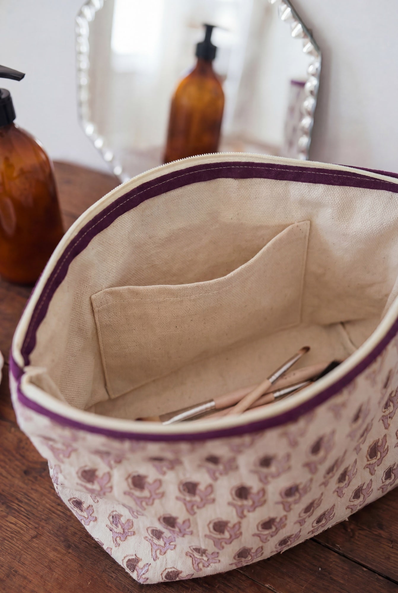 Bio-Baumwoll Kulturtasche Nahaana Blockprint