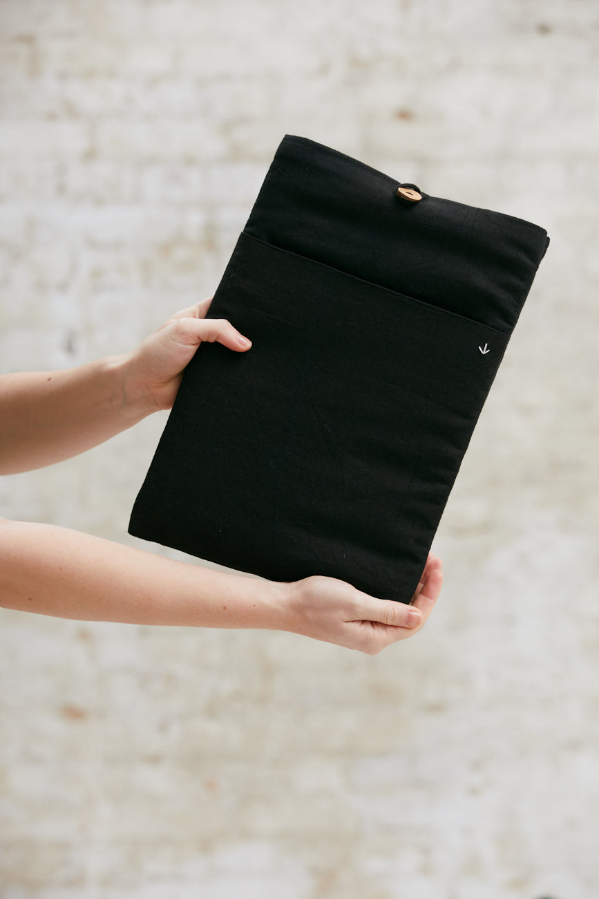 Organic Cotton Laptop Bag Latur Black
