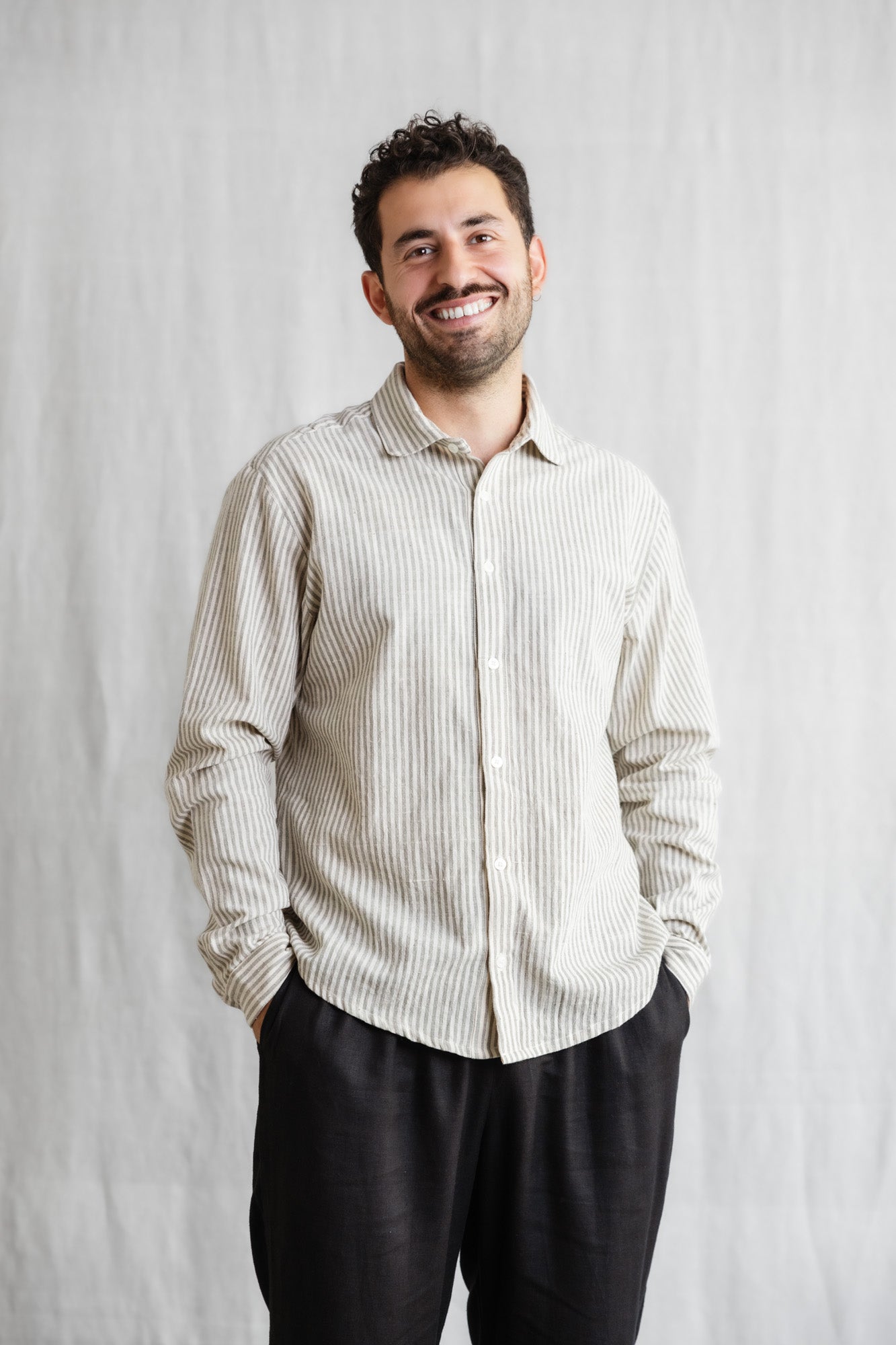 Baumwoll Hemd Himat Grau-Weiß