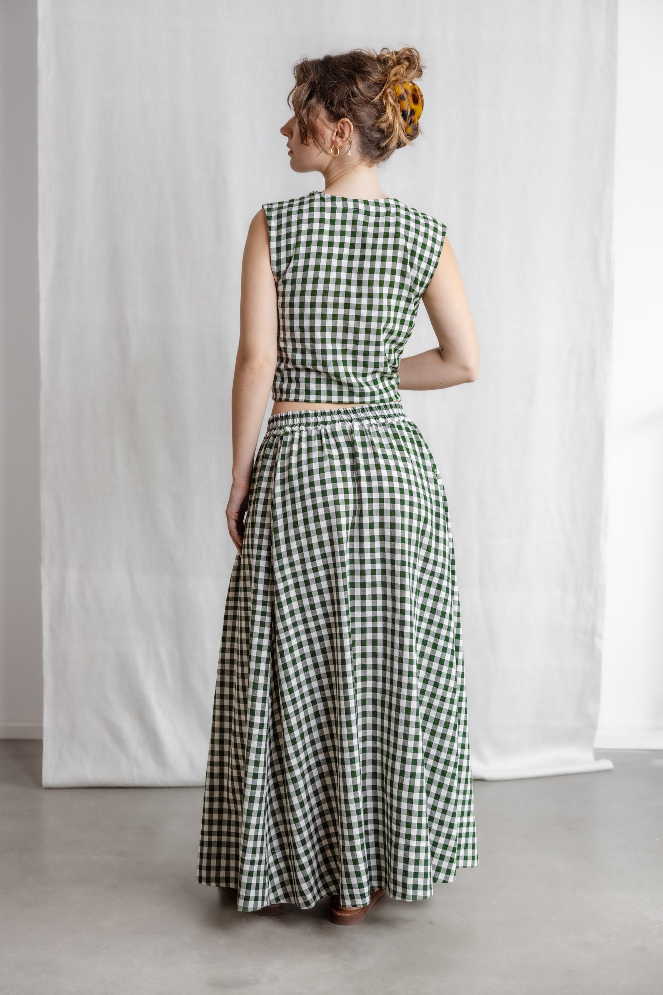 Cotton maxi skirt Jharna Checks