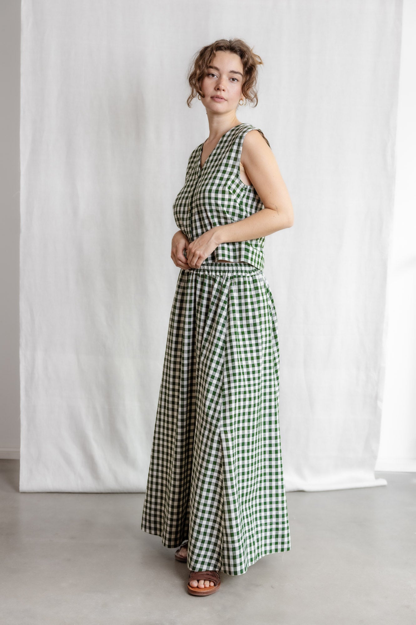 Cotton maxi skirt Jharna Checks