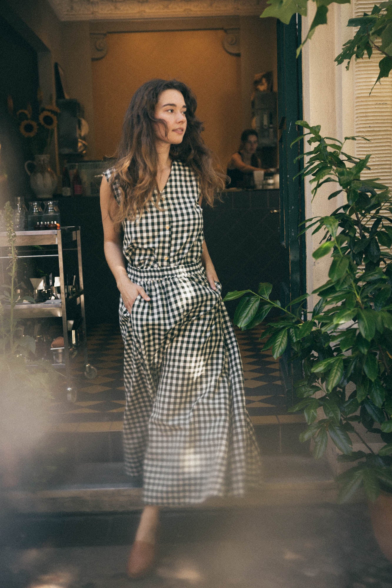 Cotton maxi skirt Jharna Checks