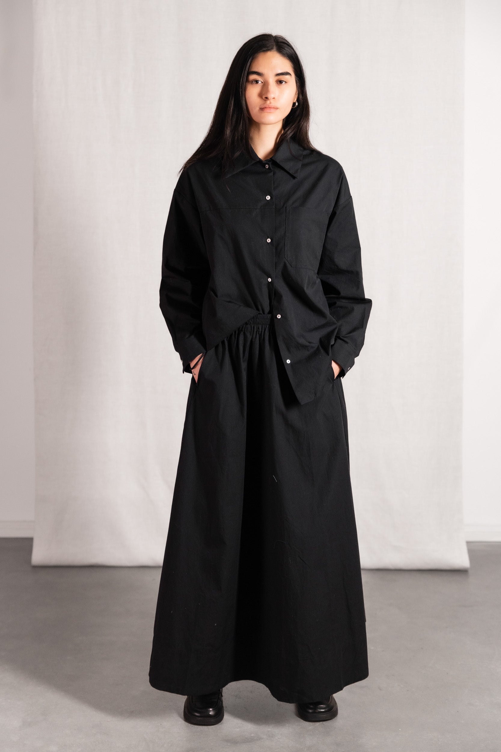 Bio-Baumwoll Shirt Ashrit Schwarz