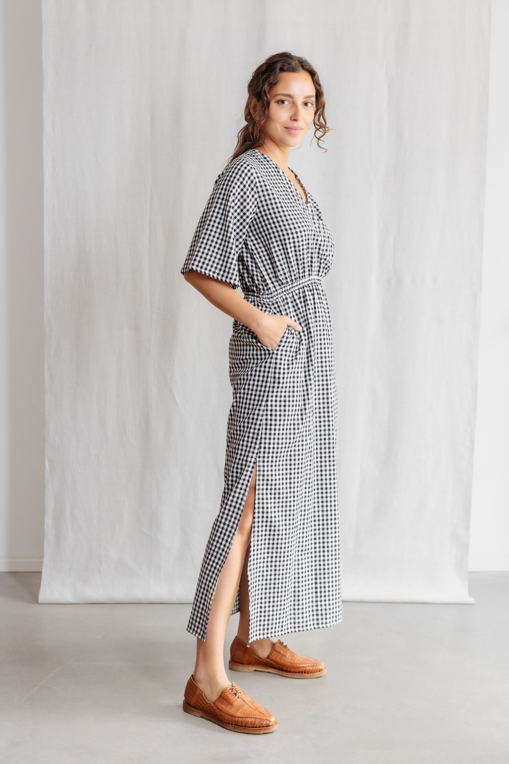 Organic cotton dress Vasi Checked