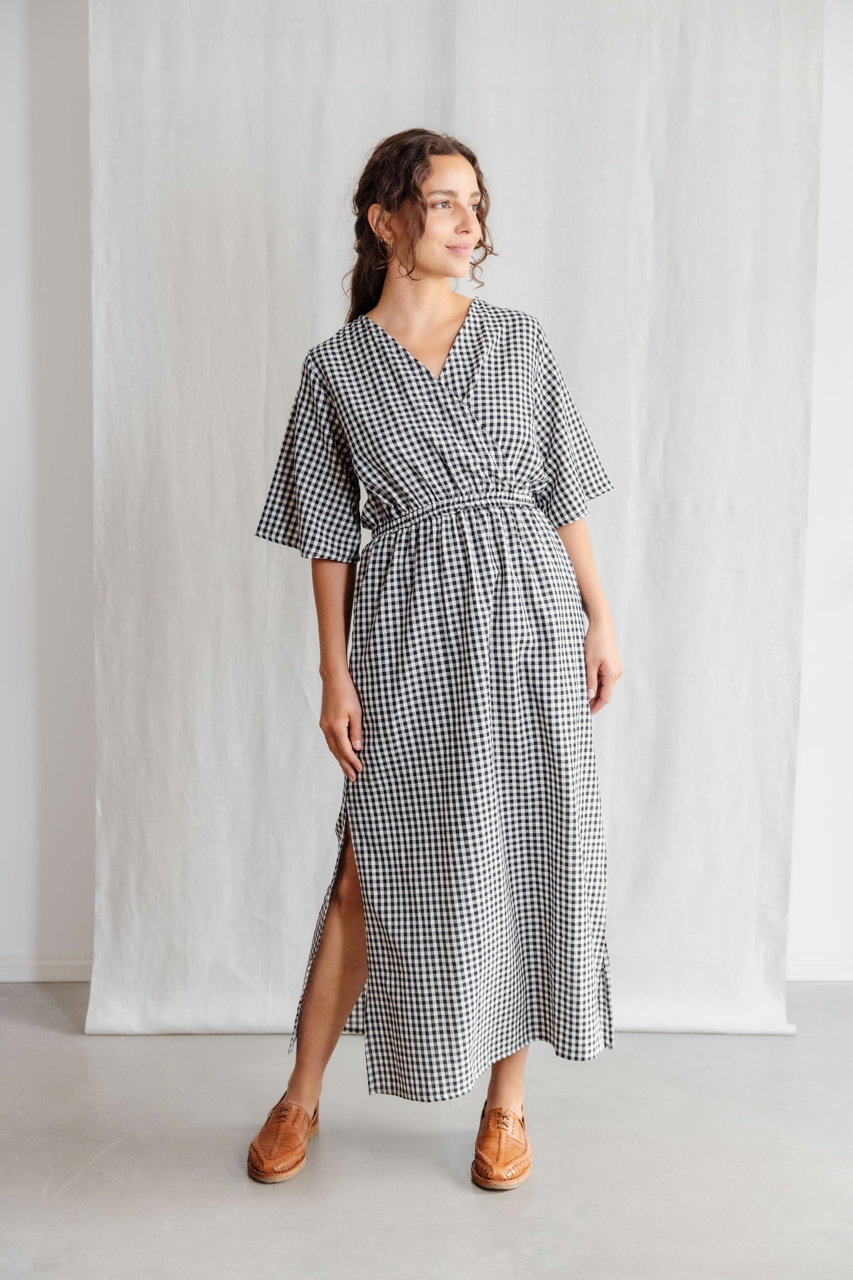 Organic cotton dress Vasi Checked