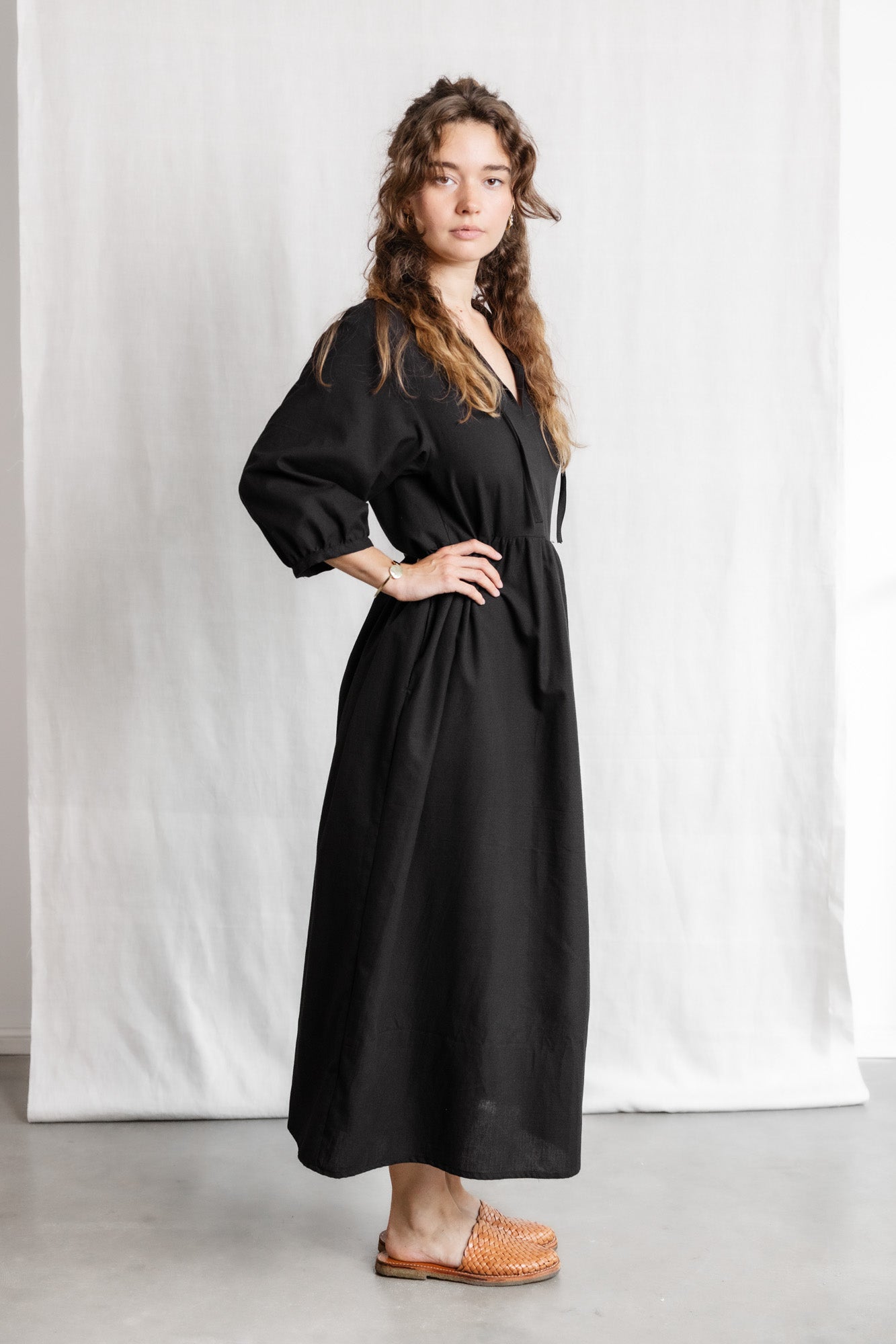 Bio-Baumwoll Kleid Paudali Schwarz