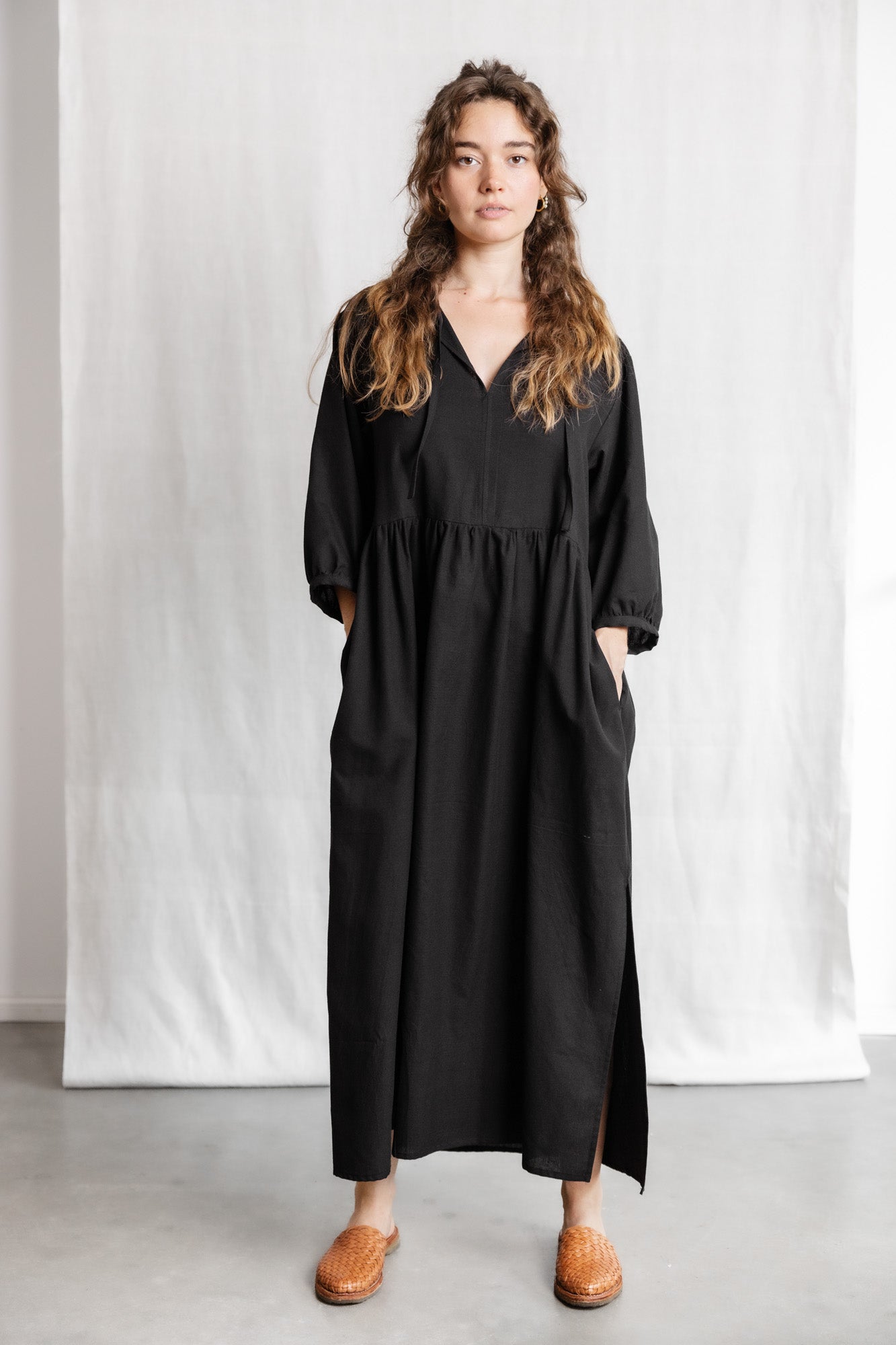 Bio-Baumwoll Kleid Paudali Schwarz