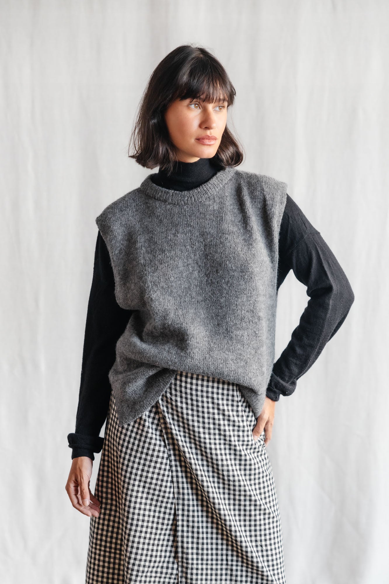 Baby Alpaca Cardigan Puno Dark Grey