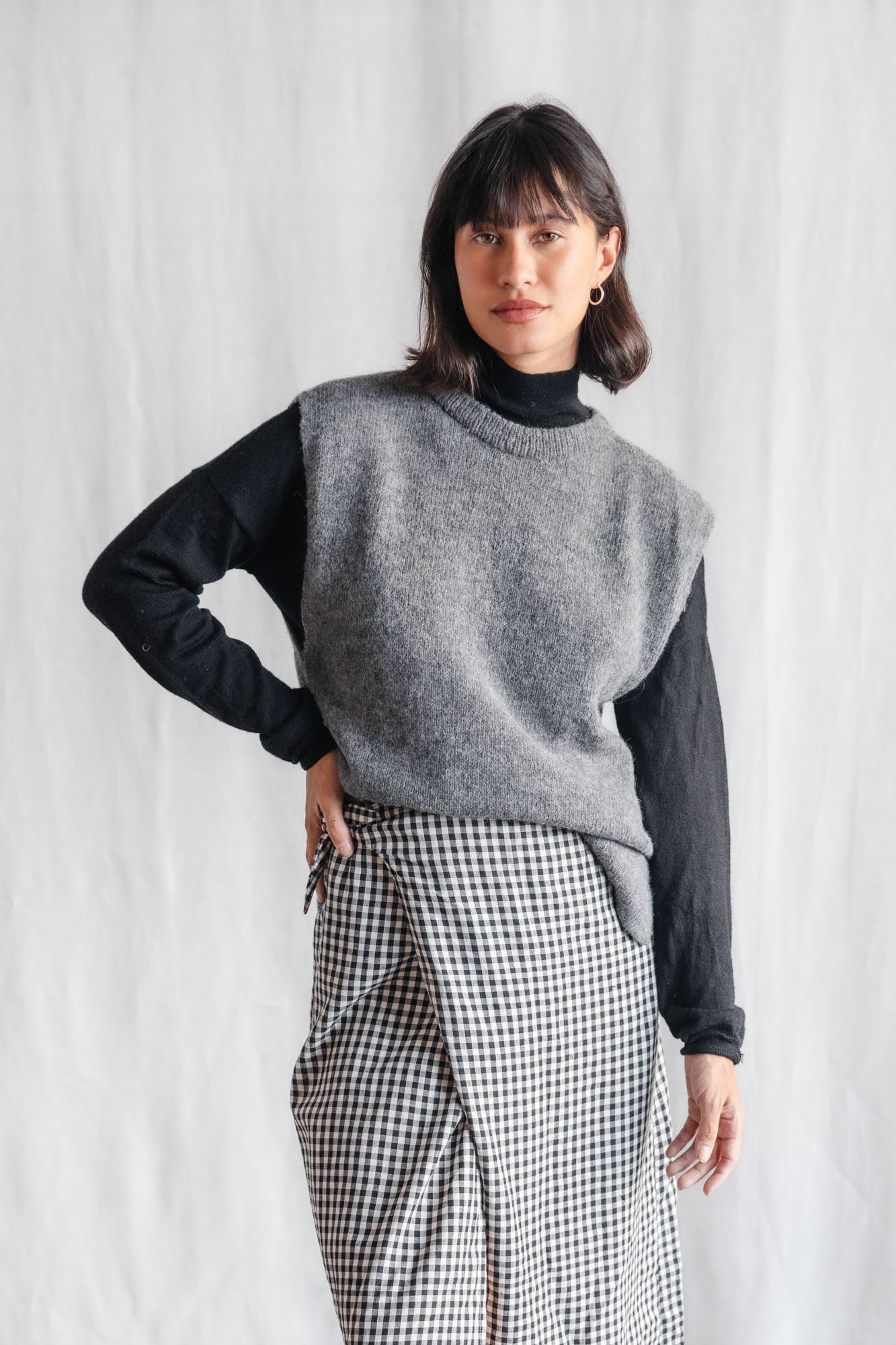 Baby Alpaca Cardigan Puno Dark Grey