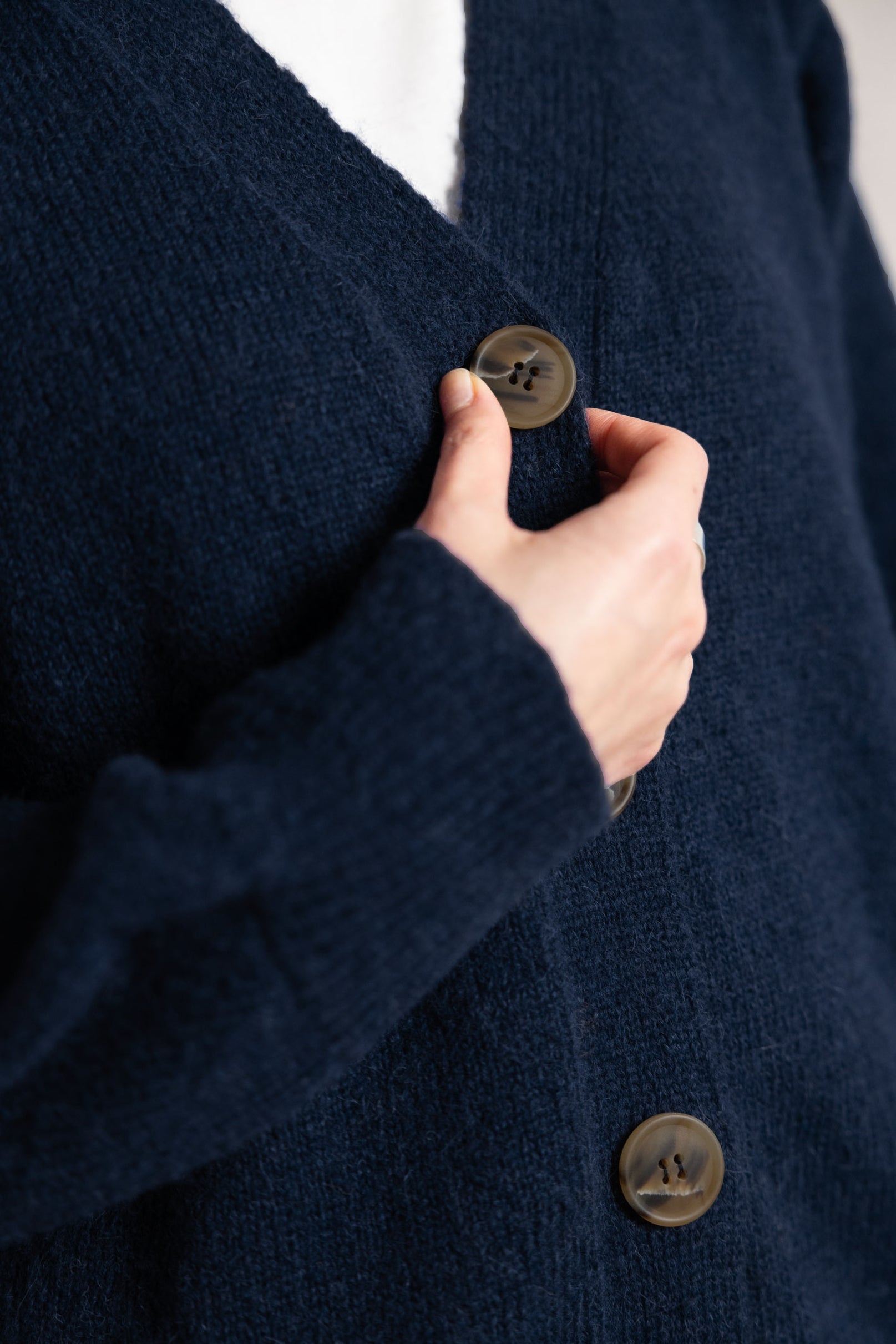 Baby-Alpaka Strickcardigan Iquitos Blau