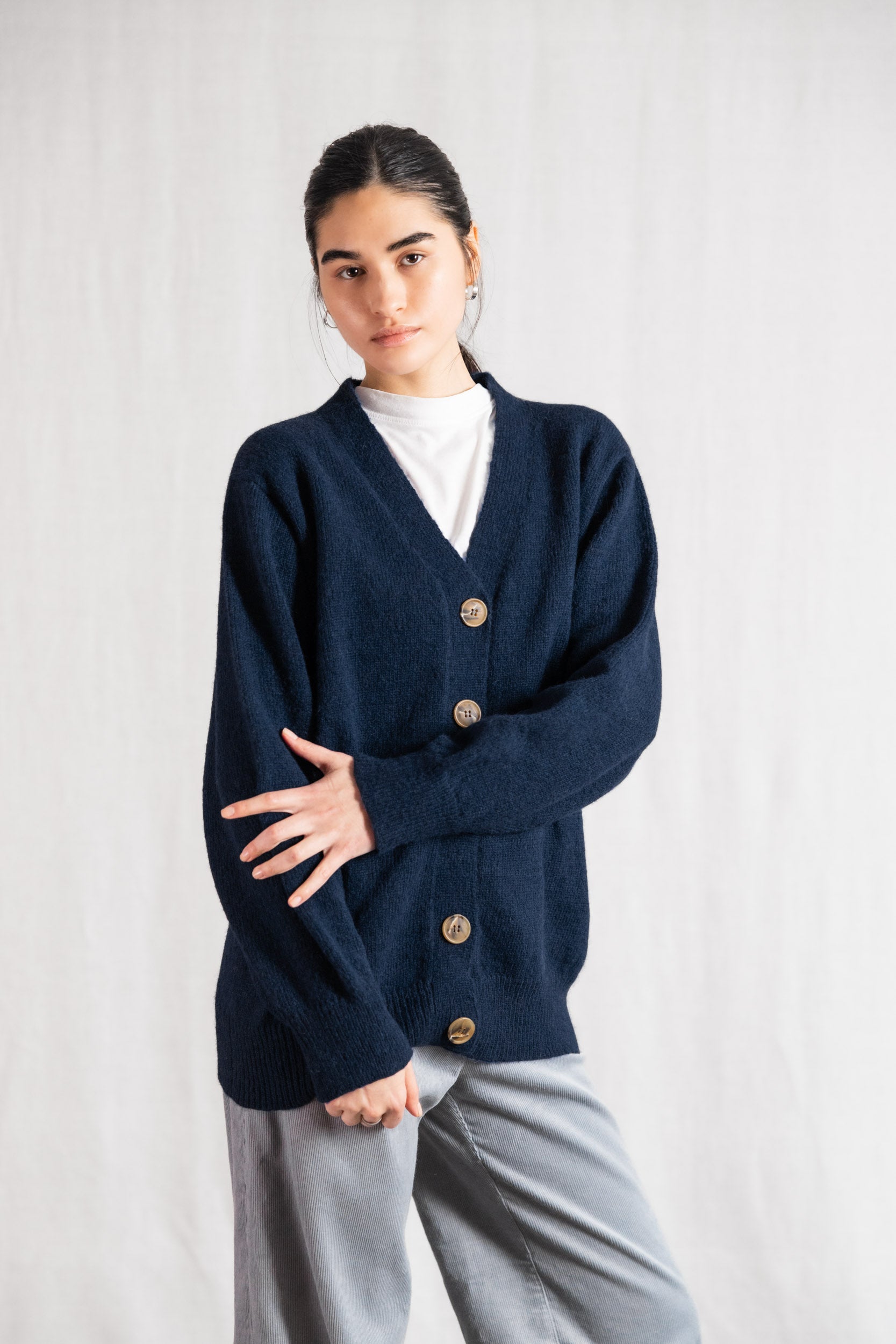 Baby-Alpaka Strickcardigan Iquitos Blau