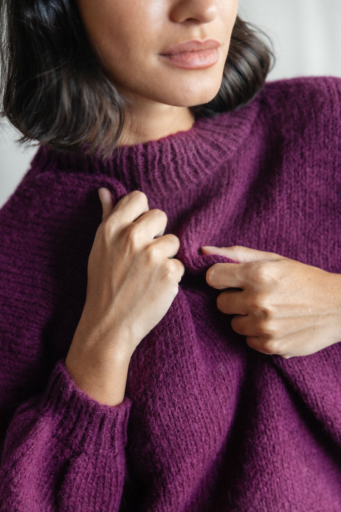 Baby Alpaca Knitted Sweater Lima Berry
