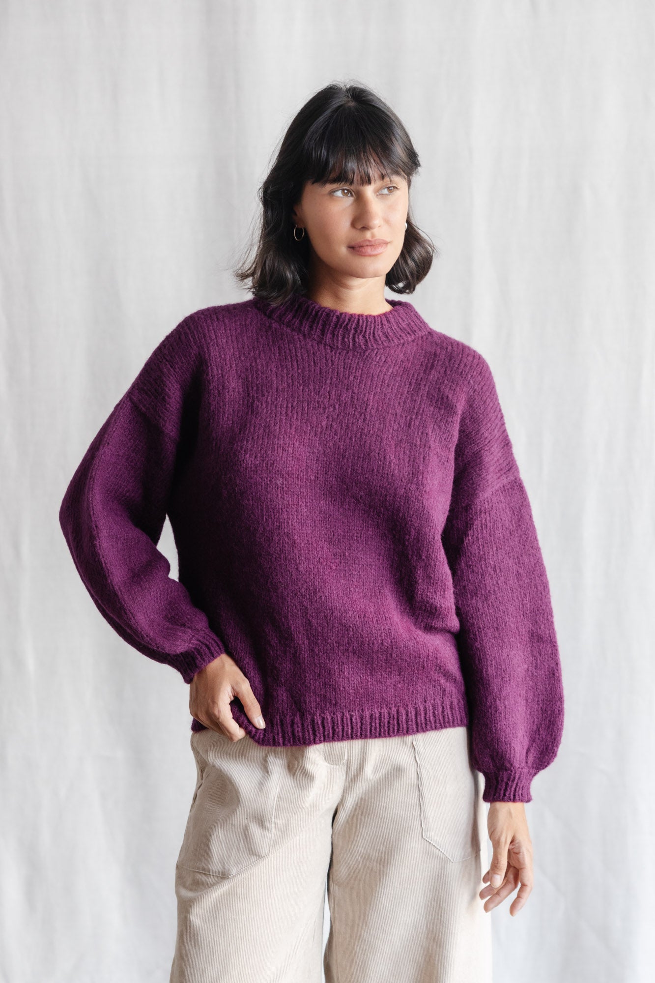 Baby Alpaca Knitted Sweater Lima Berry
