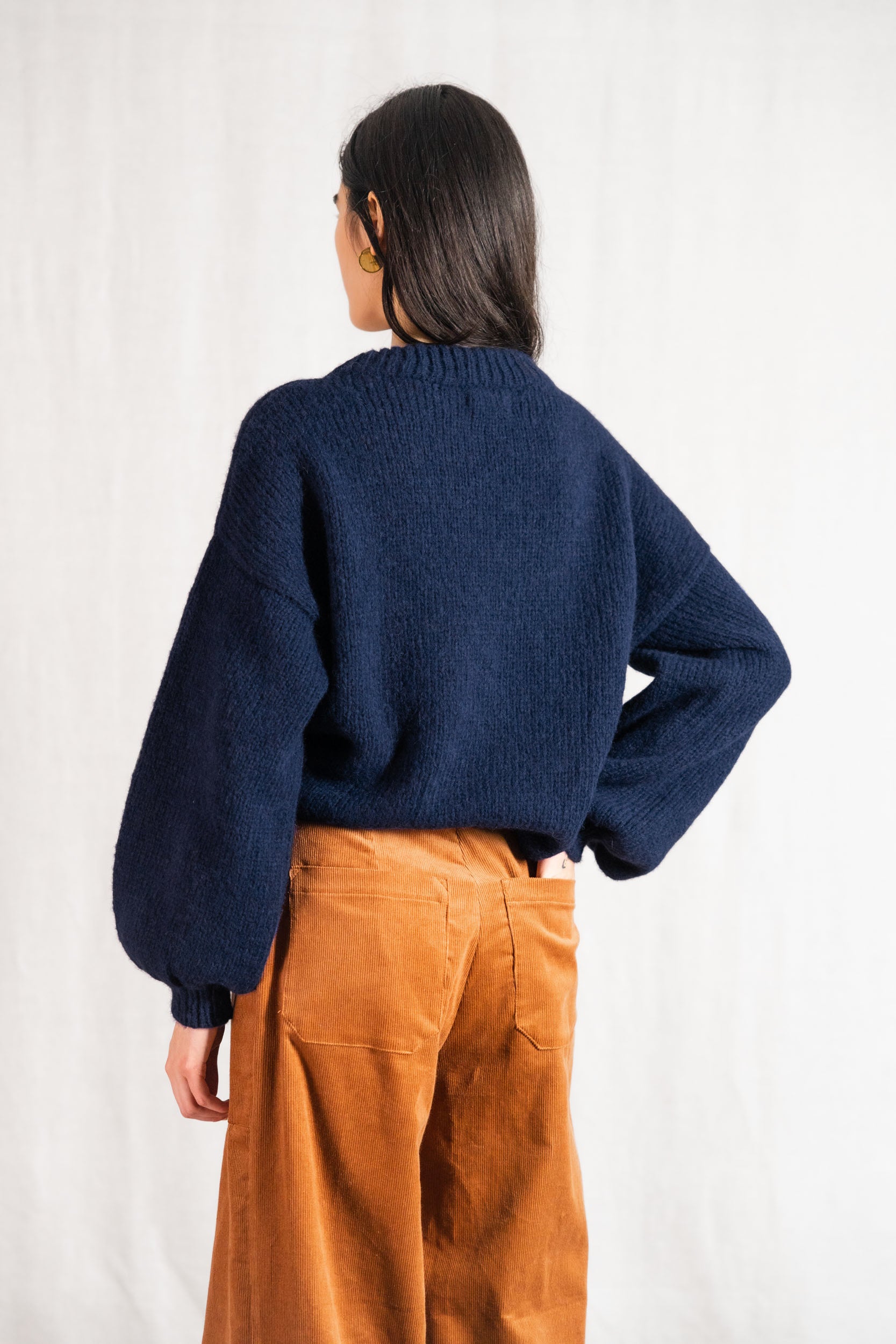 Baby-Alpaka Strickpullover Lupuna Navy