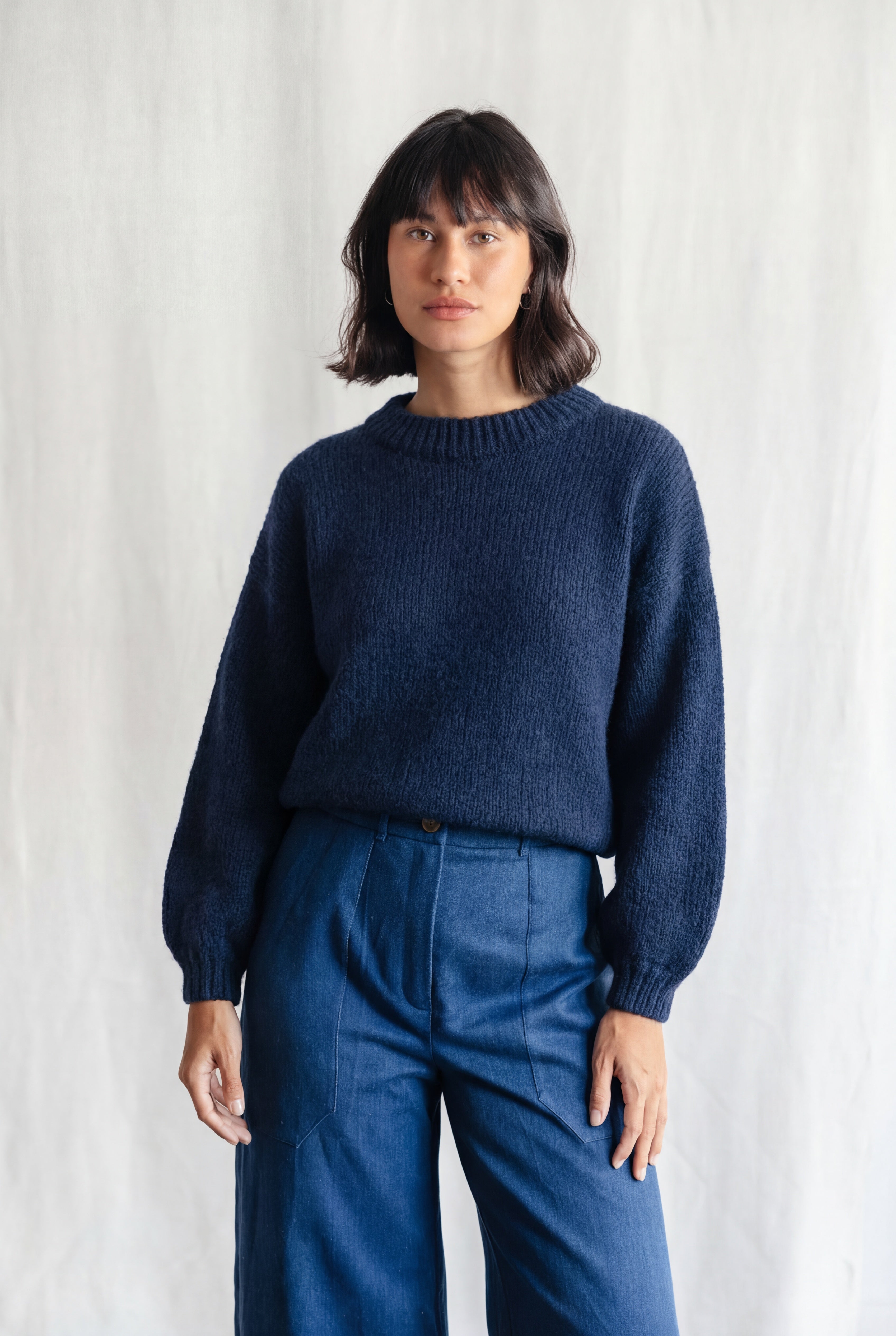 Baby-Alpaka Strickpullover Lupuna Navy