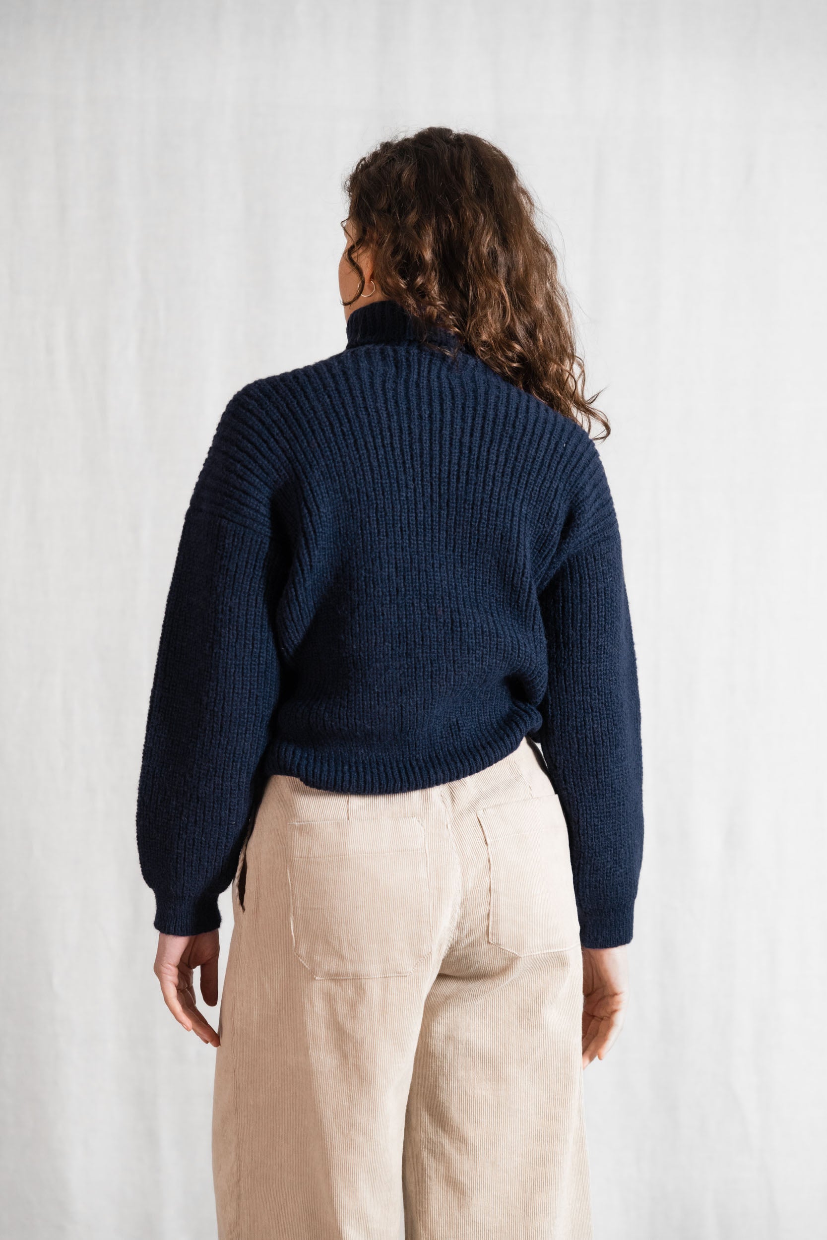 Baby-Alpaka Turtleneck Strickpullover Sabeti Blau