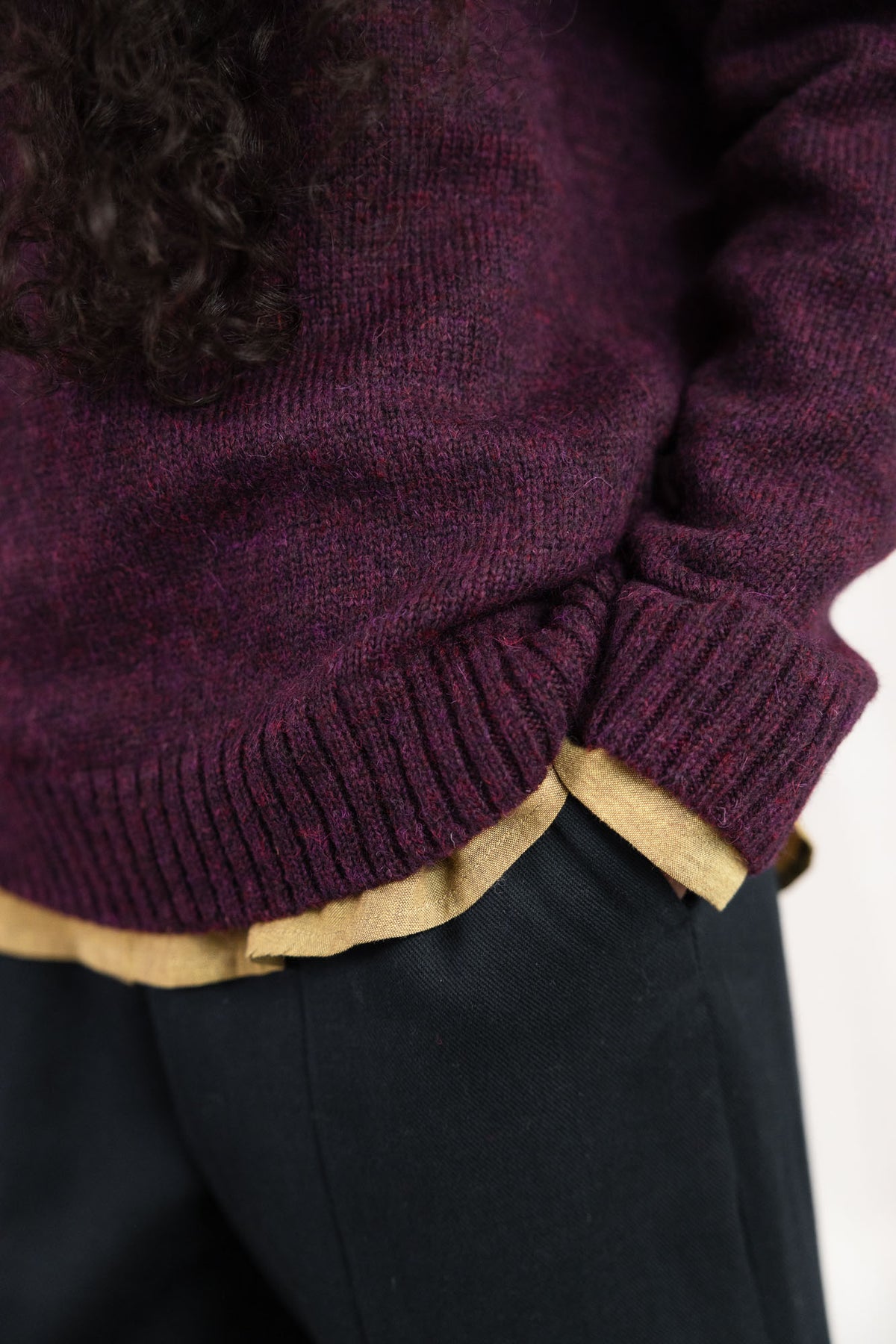 Baby-Alpaka Strickpullover Saposoa Brombeer