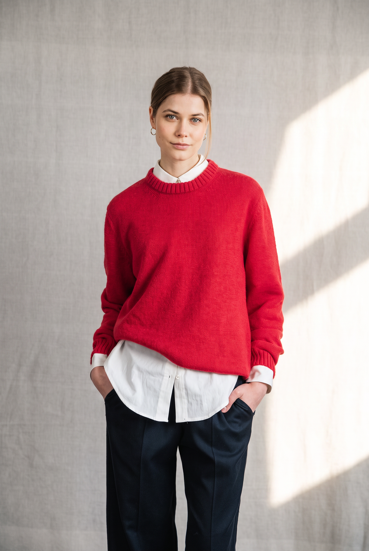 Baby Alpaca Knitted Sweater Saposoa Coral
