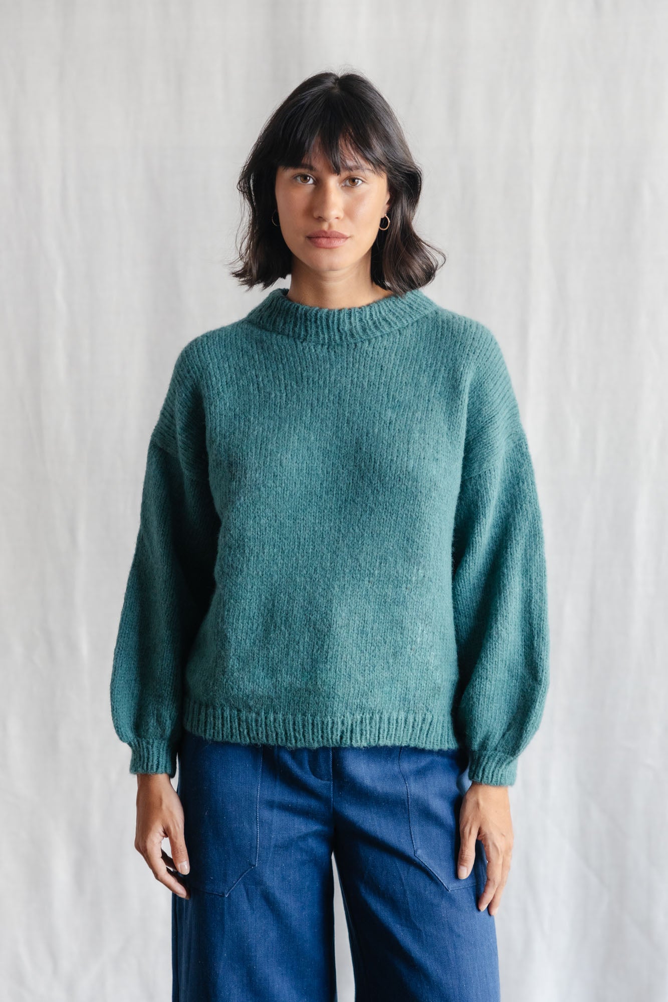 Baby Alpaca Knitted Sweater Lima Ocean