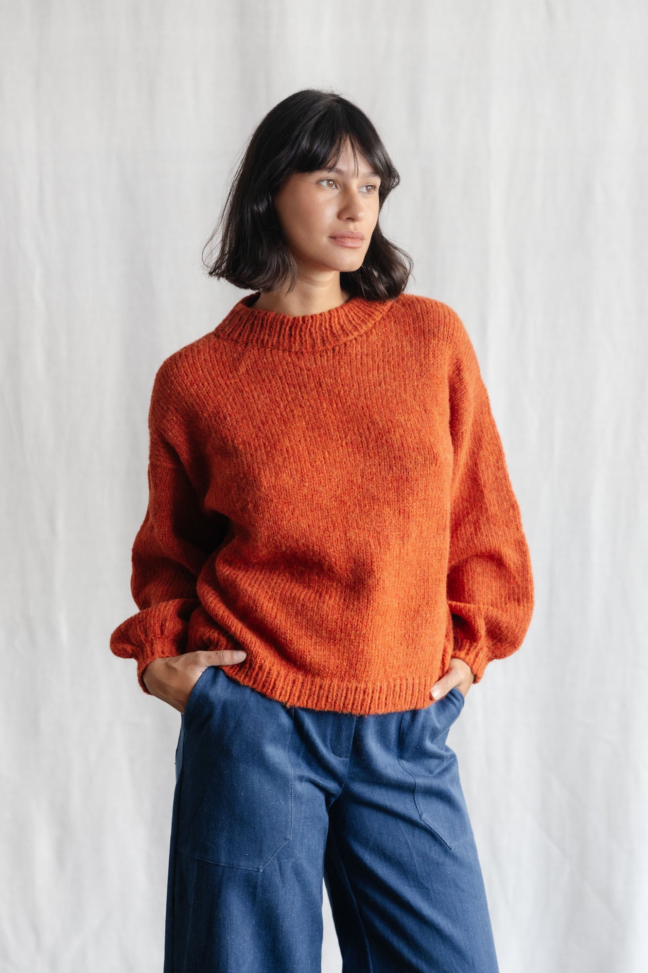 Baby Alpaca Knitted Sweater Lima Rust