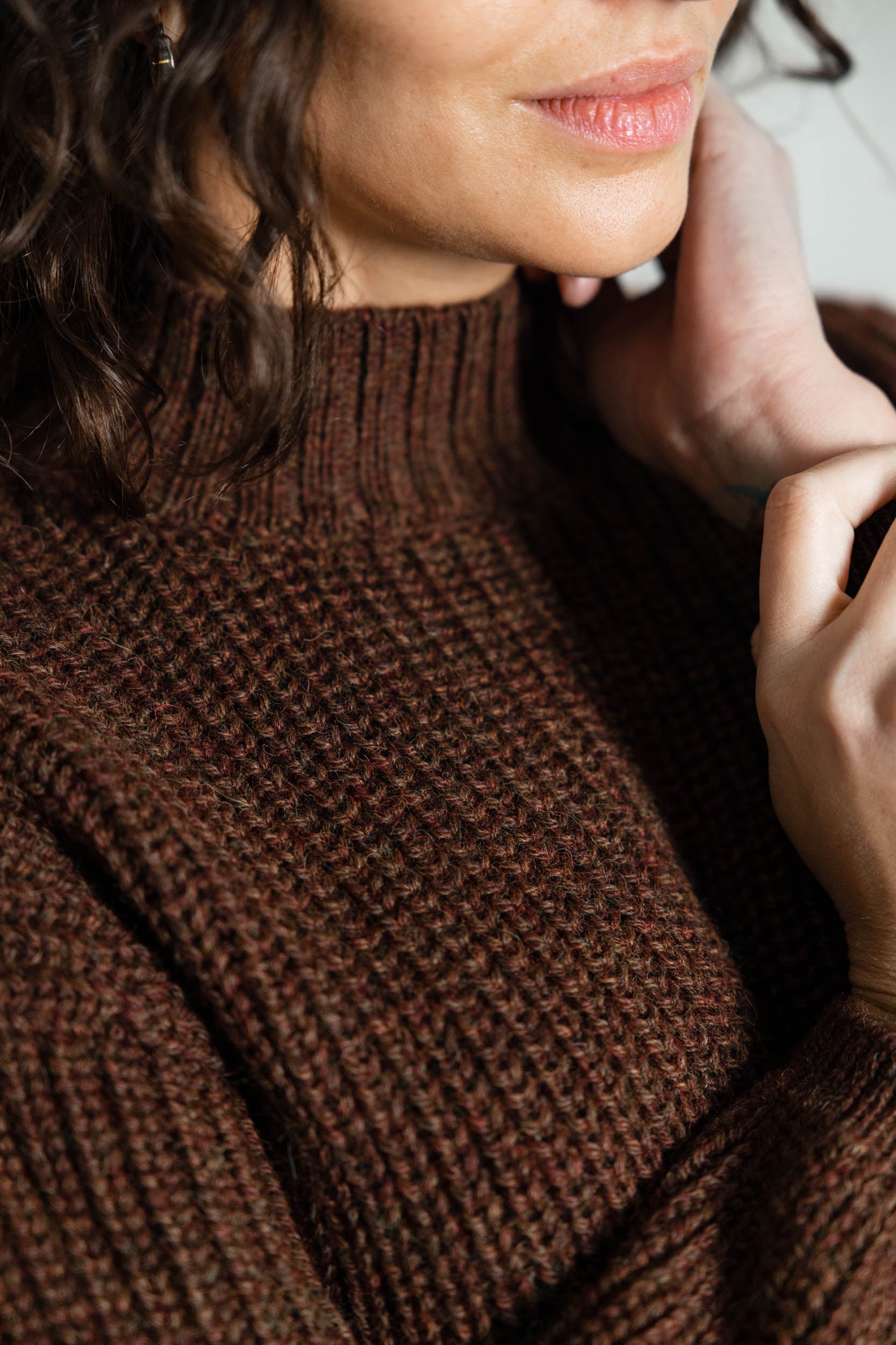 Baby-Alpaka Turtleneck Strickpullover Tacna Schokolade