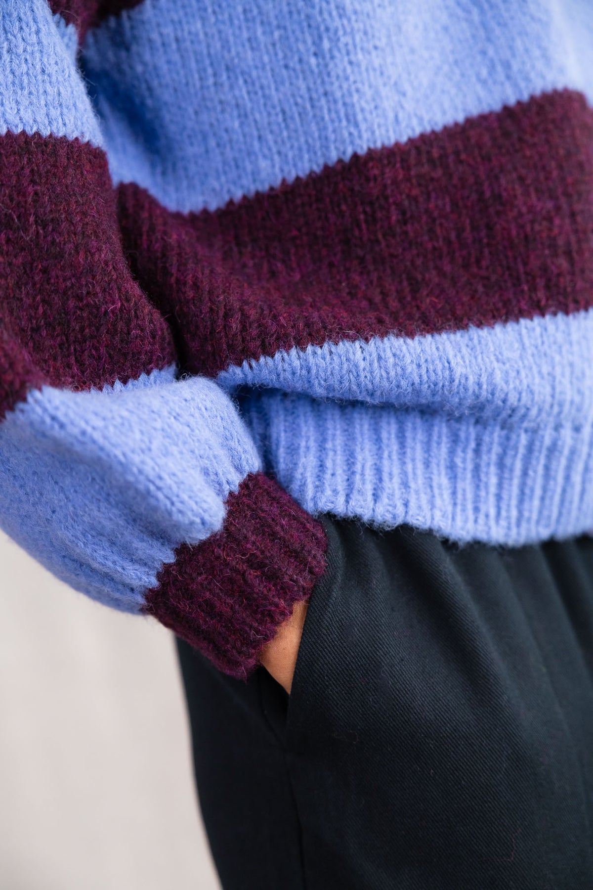 Baby-Alpaka Strickpullover Lupuna Streifen