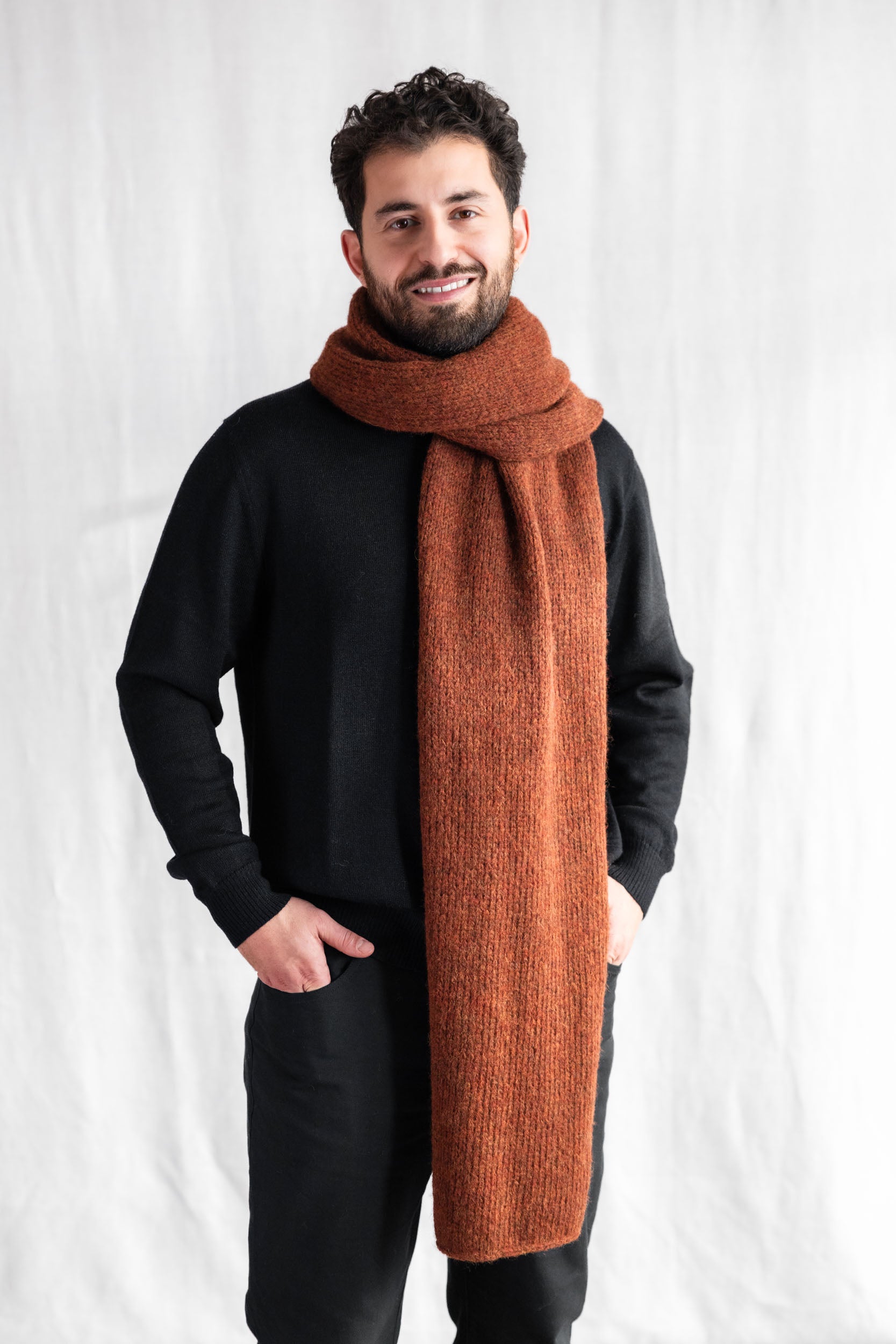 Baby-Alpaka Schal Tapabocas Kastanie