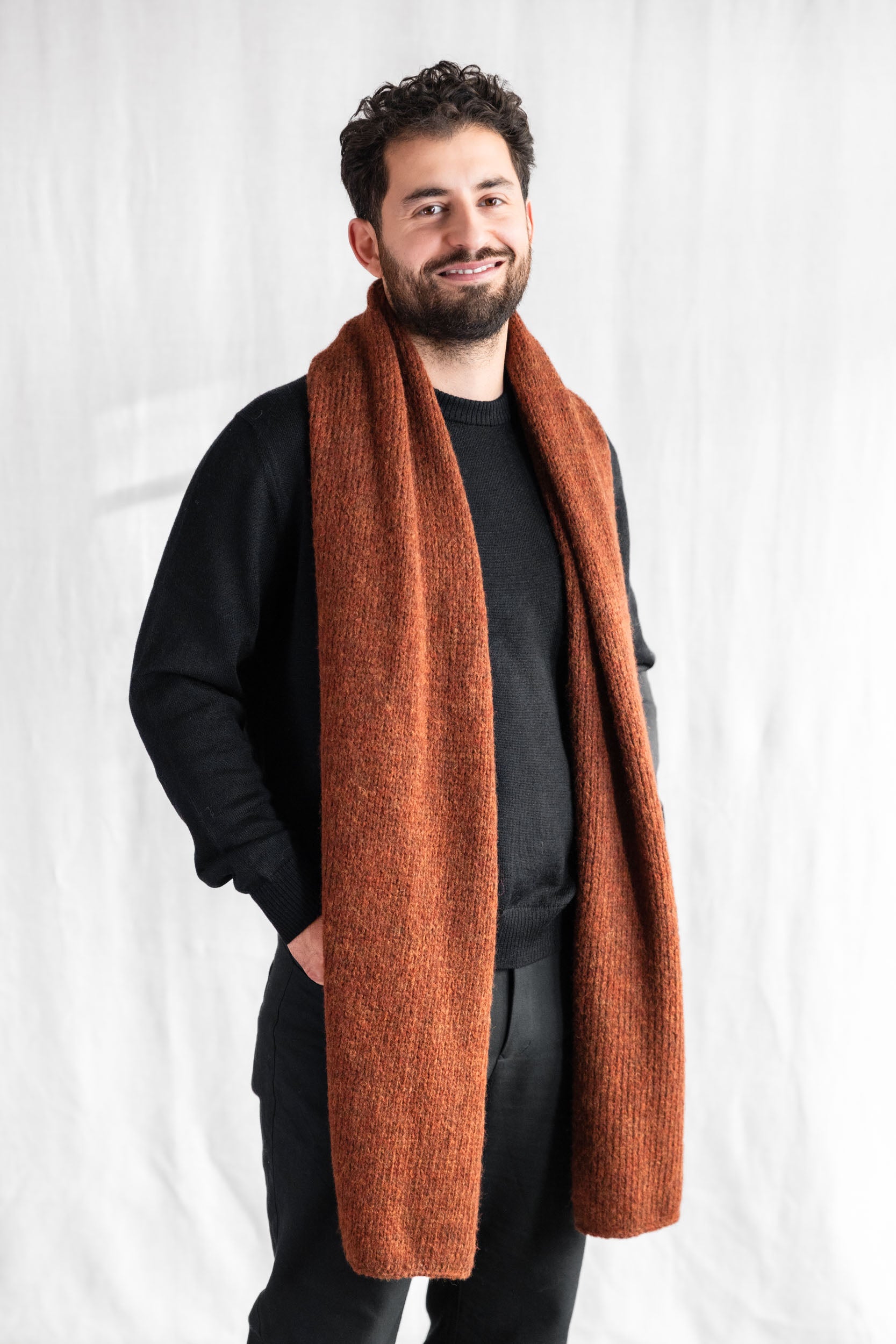 Baby-Alpaka Schal Tapabocas Kastanie