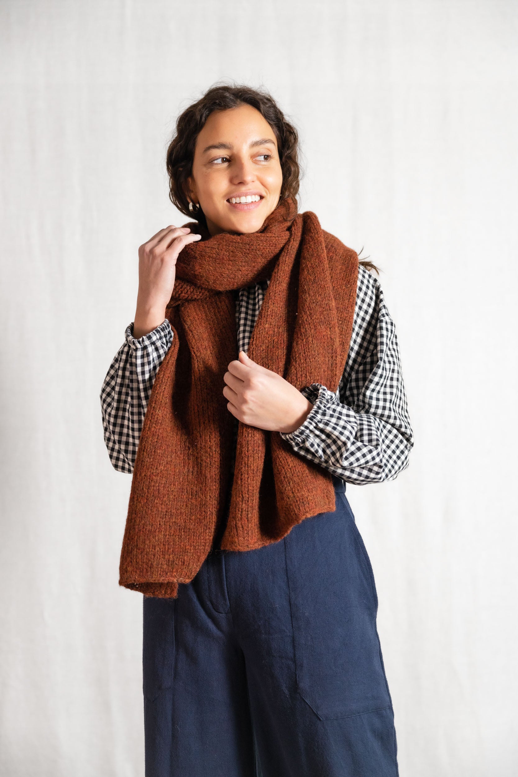 Baby-Alpaka Schal Tapabocas Kastanie