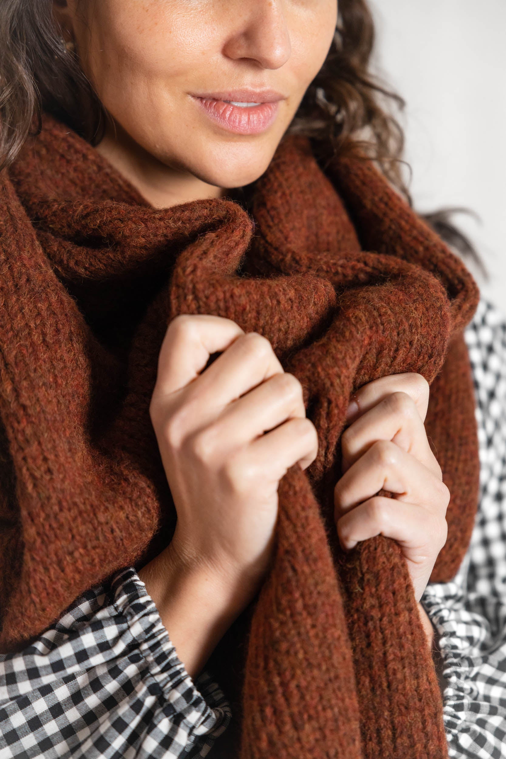 Baby-Alpaka Schal Tapabocas Kastanie