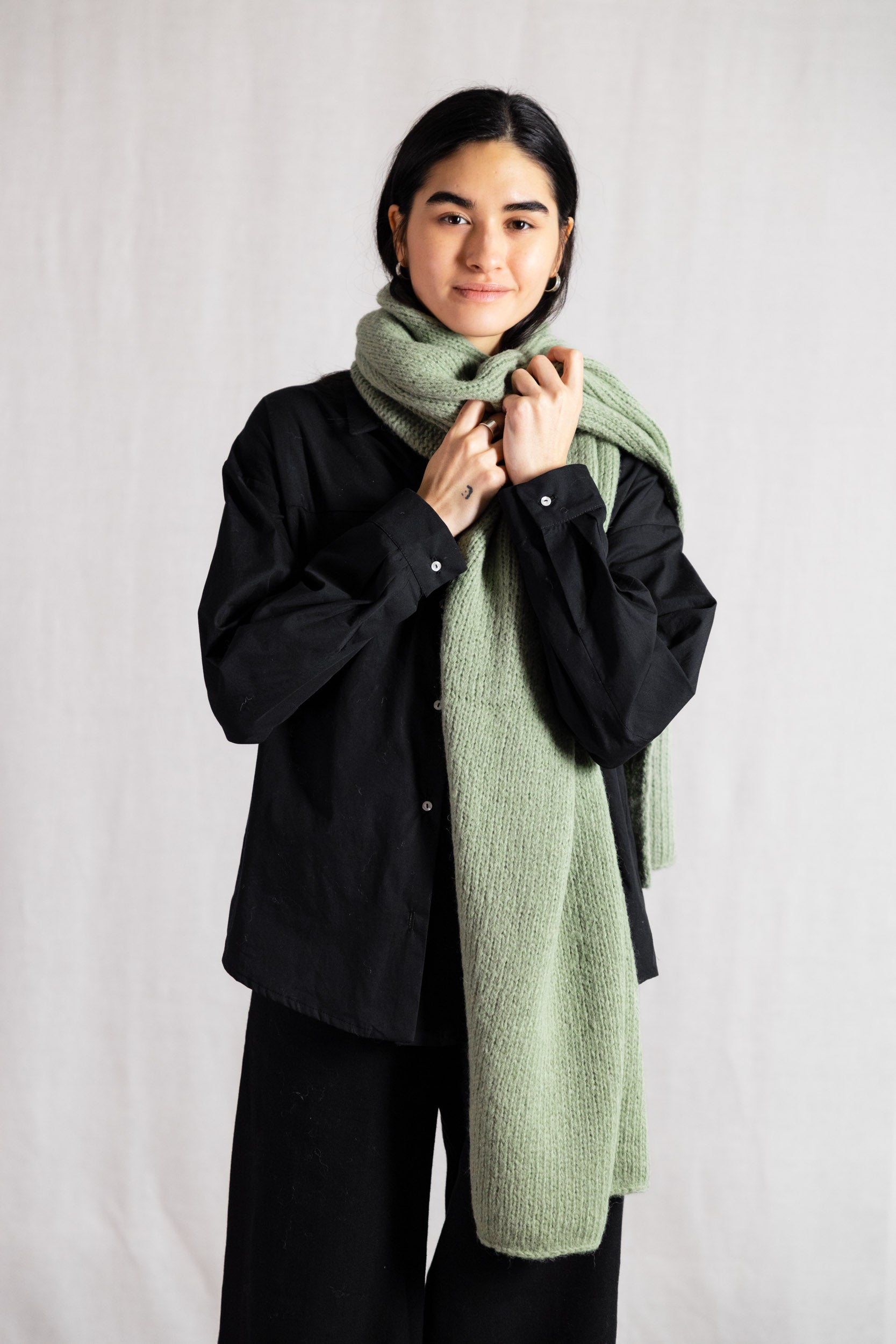 Baby-Alpaka Schal Tapabocas Mint