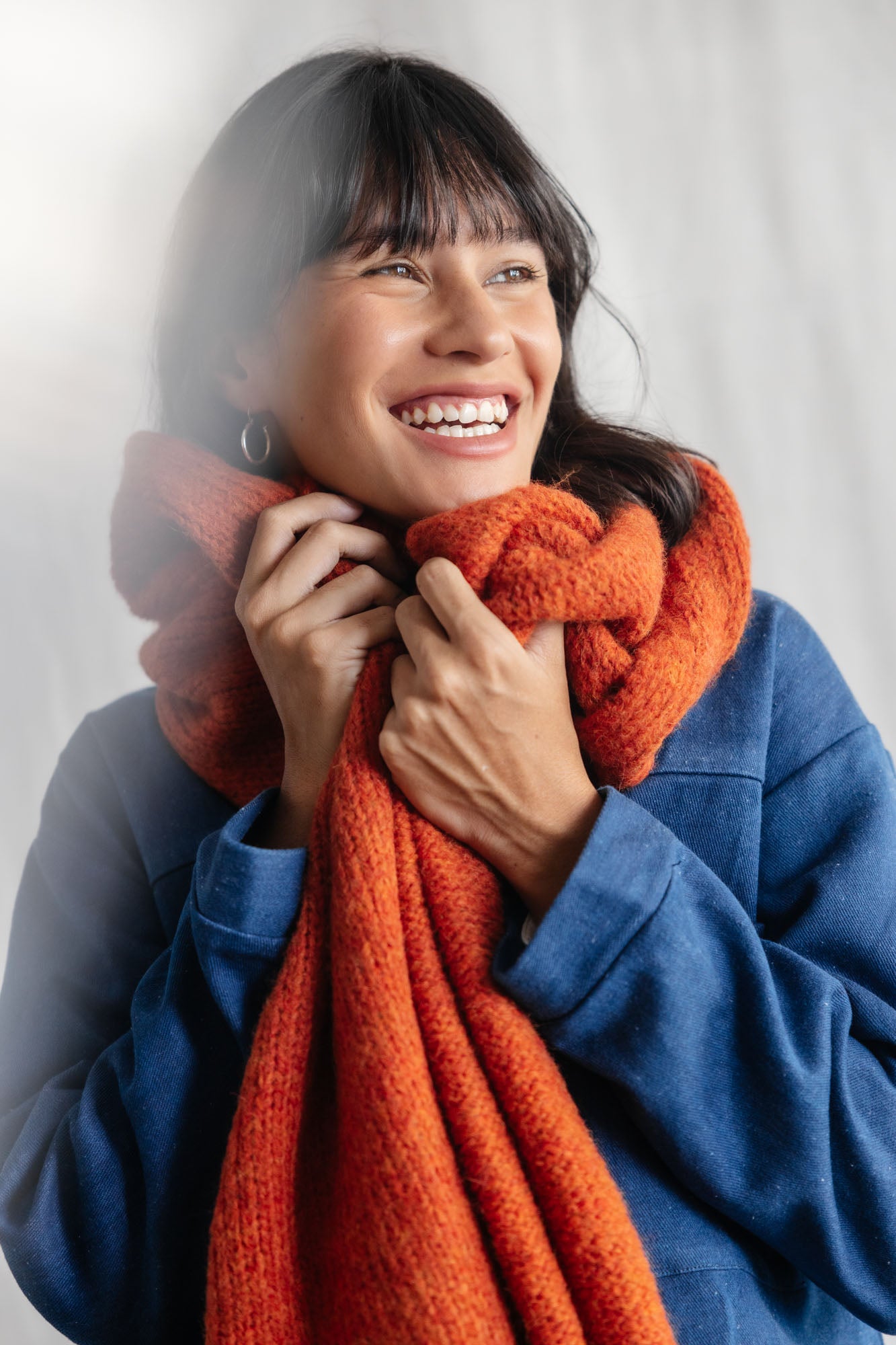 Baby alpaca scarf Tapabocas Rust