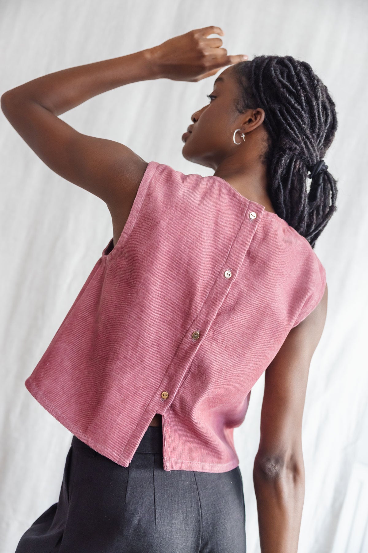 Organic Cotton Cord Top Arman Old Pink