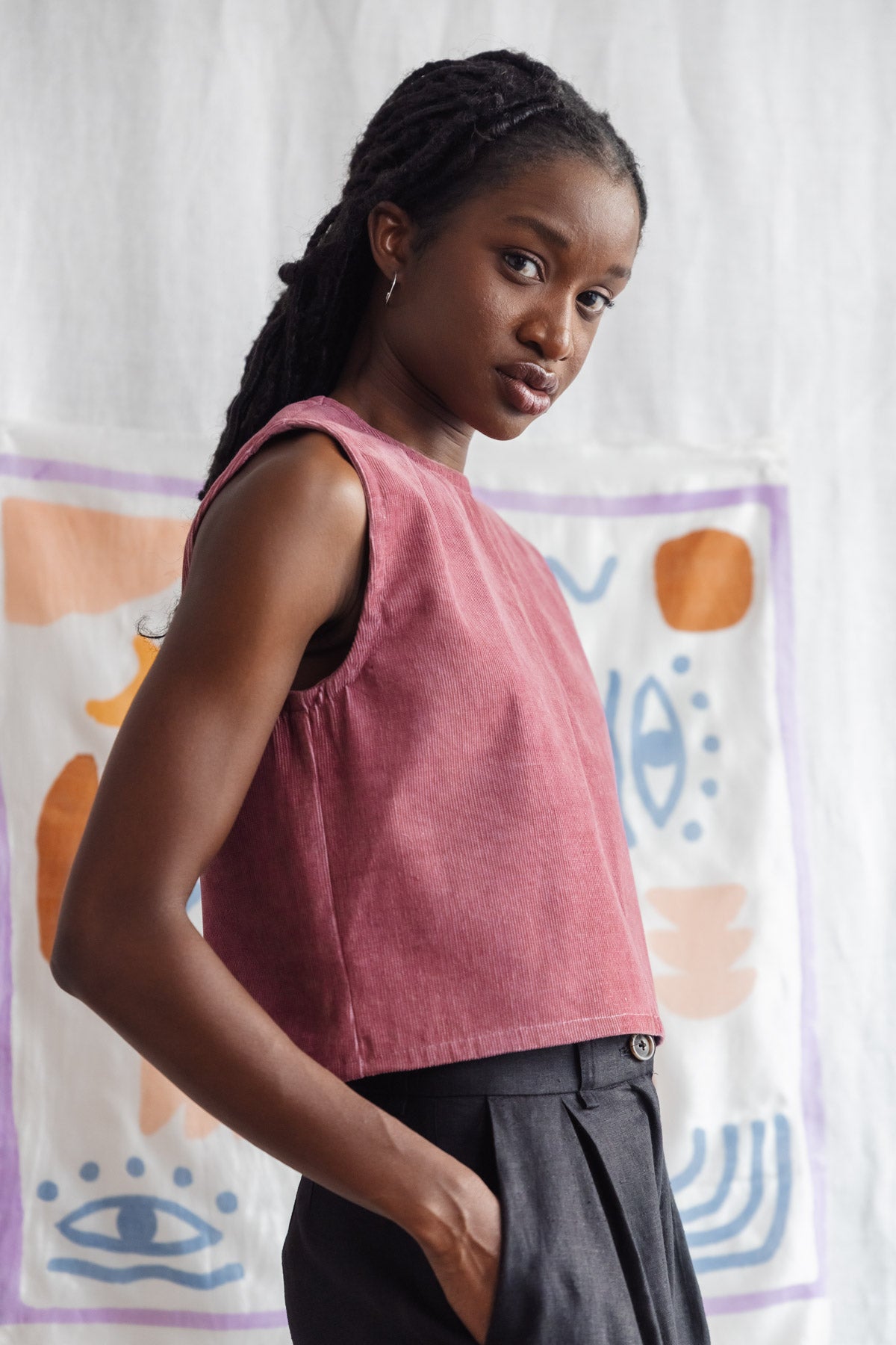 Organic Cotton Cord Top Arman Old Pink
