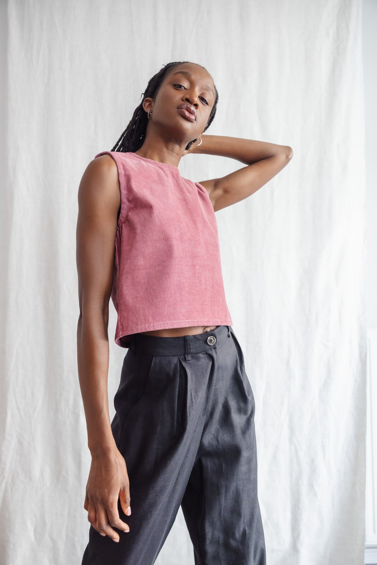 Organic Cotton Cord Top Arman Old Pink