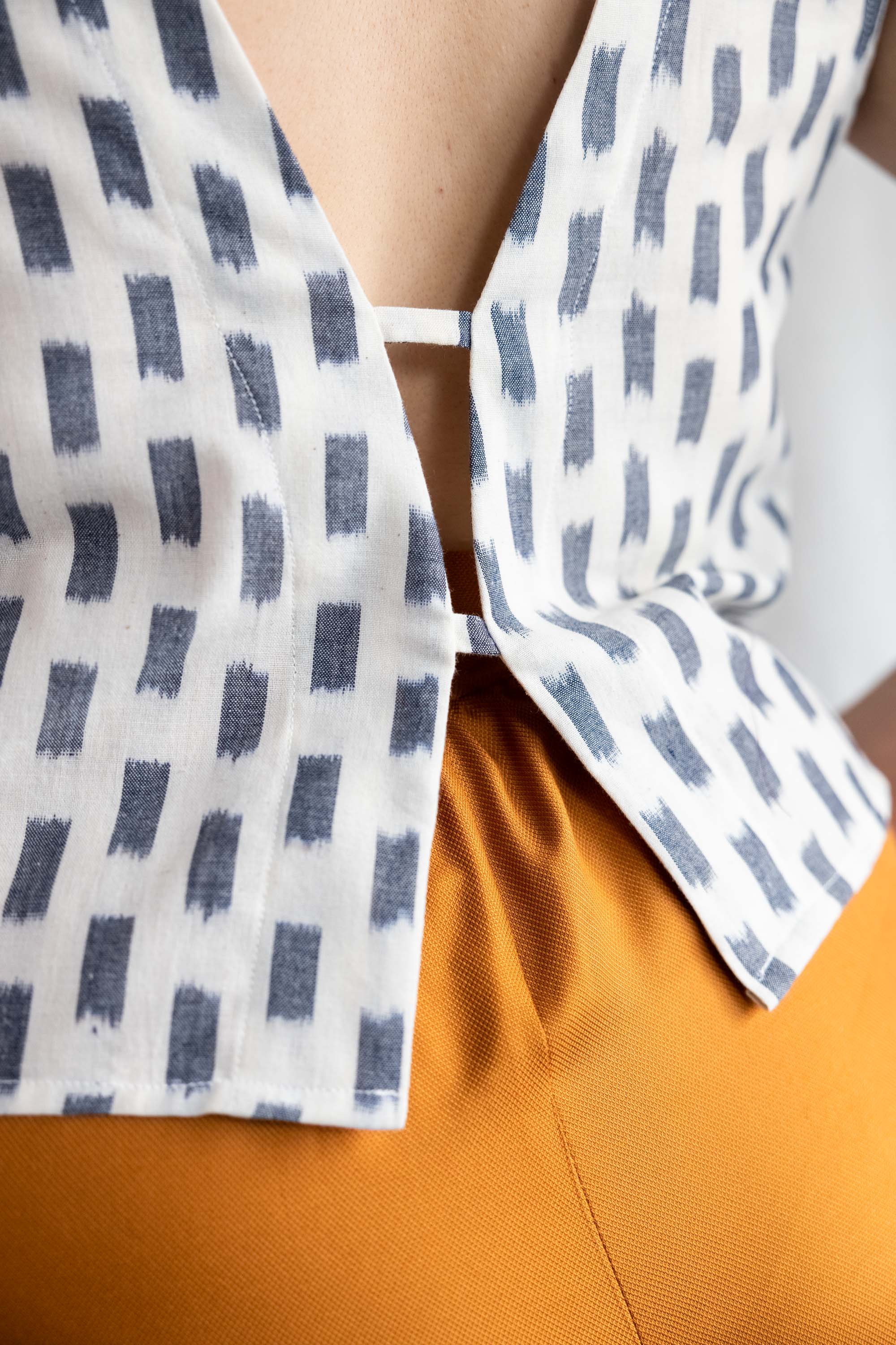 Organic Cotton Top Kiran Ikat White