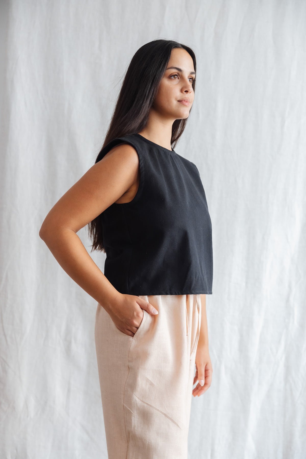 Hemp/Tencel Top Arman Black