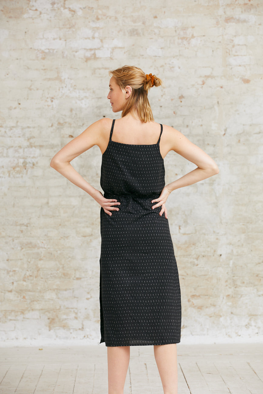 Organic Cotton Dress Renu Ikat Black