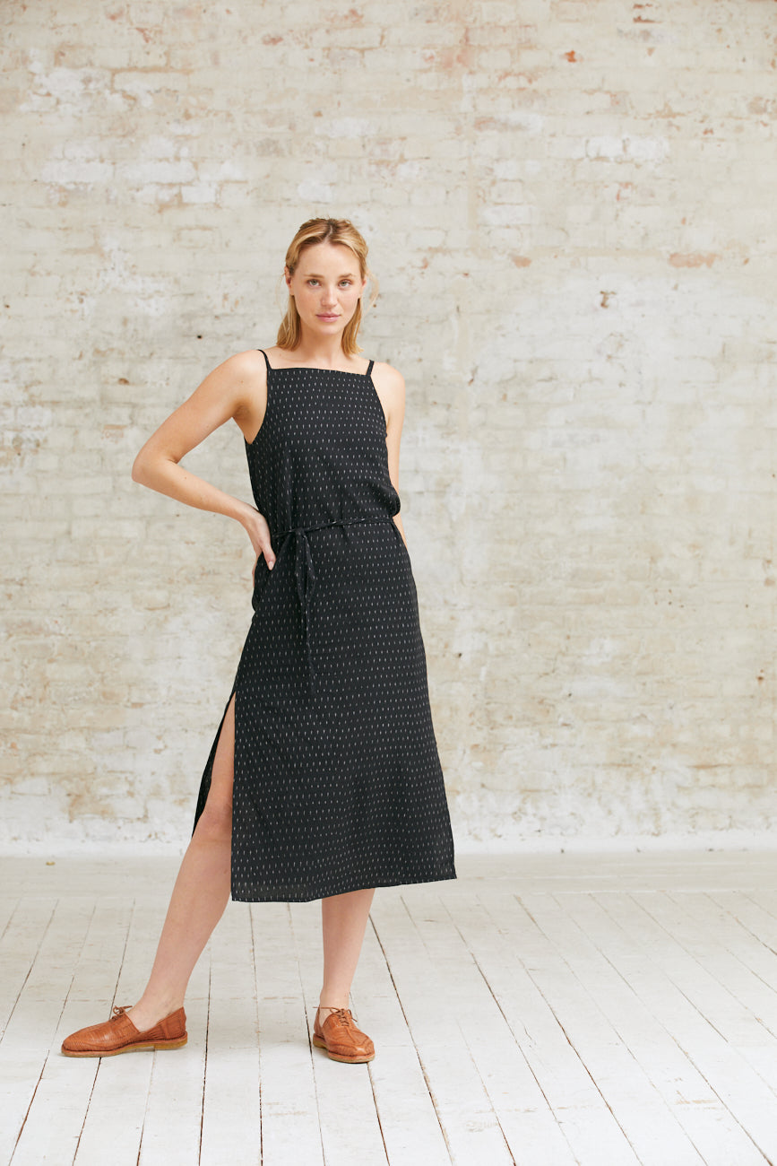 Organic Cotton Dress Renu Ikat Black