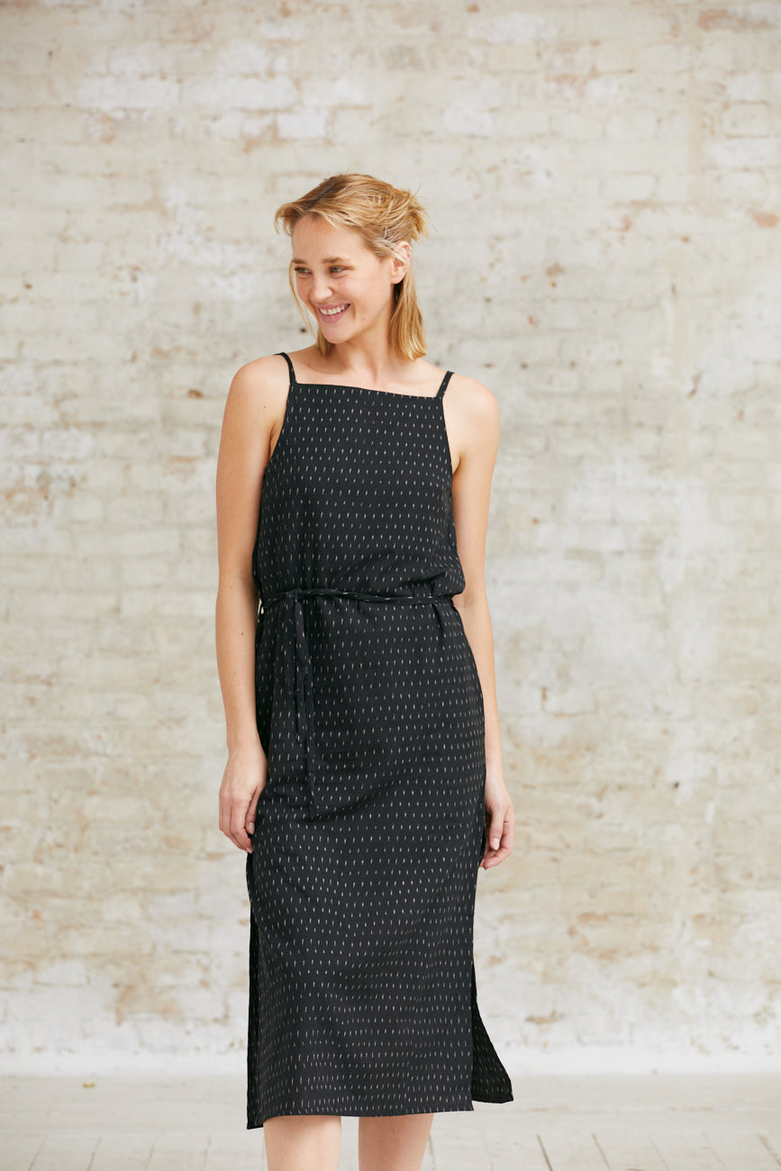 Organic Cotton Dress Renu Ikat Black